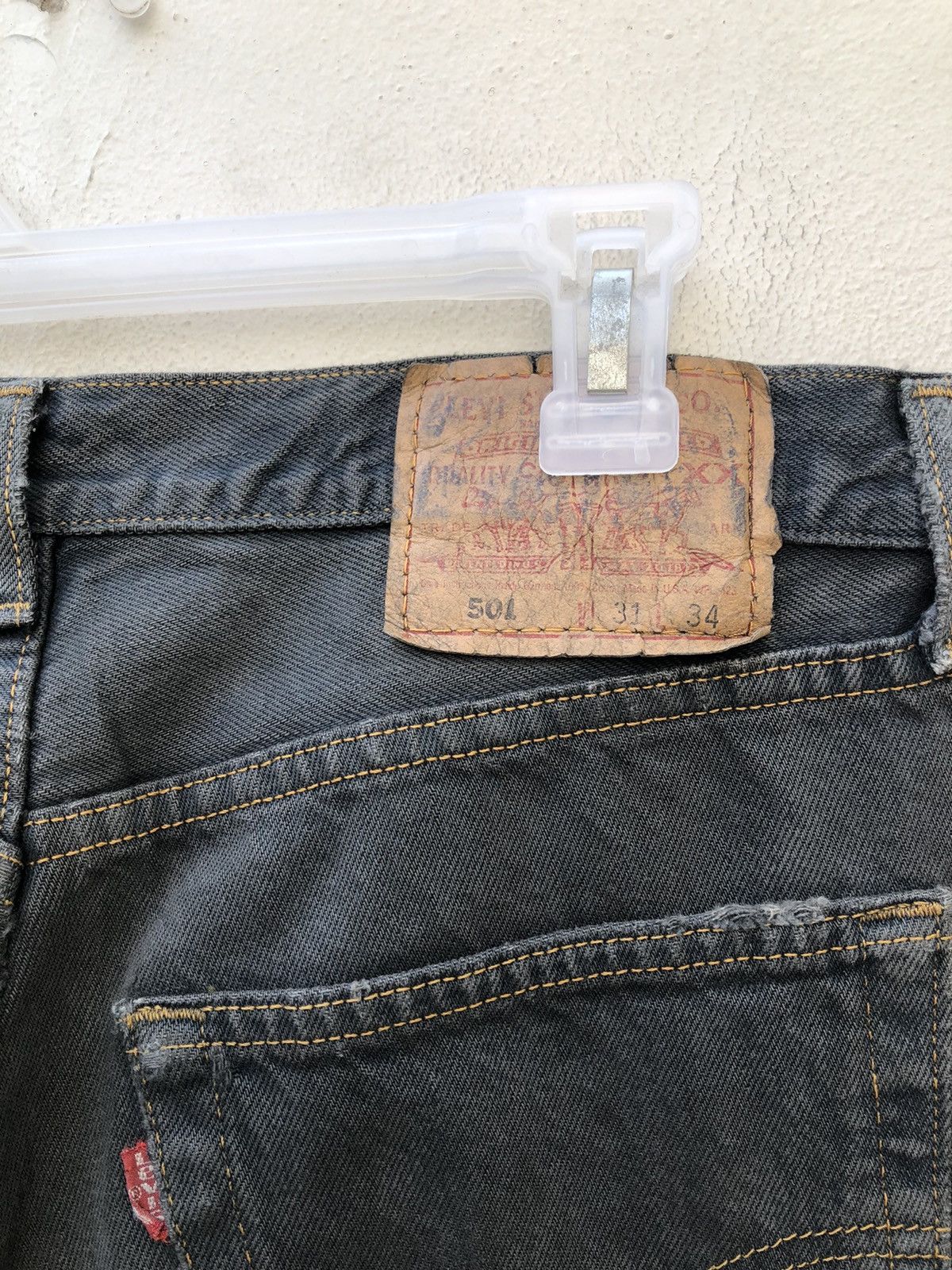 Levi's Vintage 1996 Levi’s 501 Jeans Distressed Faded Black Denim Size US 31 - 17 Thumbnail