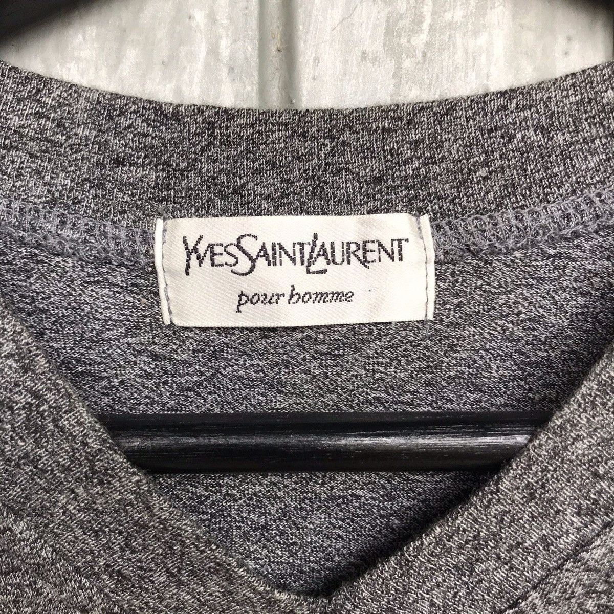 Vintage × Yves Saint Laurent *🔥Vintage YVES SAINT LAURENT V neck Small logo embroidery Size US M / EU 48-50 / 2 - 10 Thumbnail