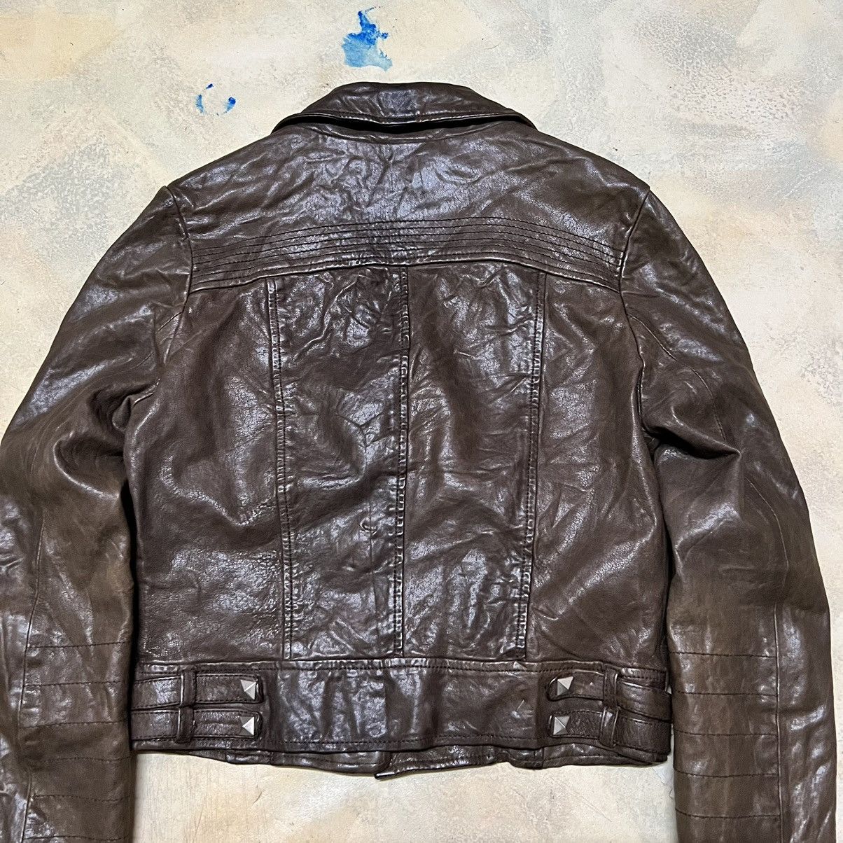 Japanese Brand Brown Leather Double Collar Jacket Seditionaries Style Size S / US 4 / IT 40 - 15 Thumbnail