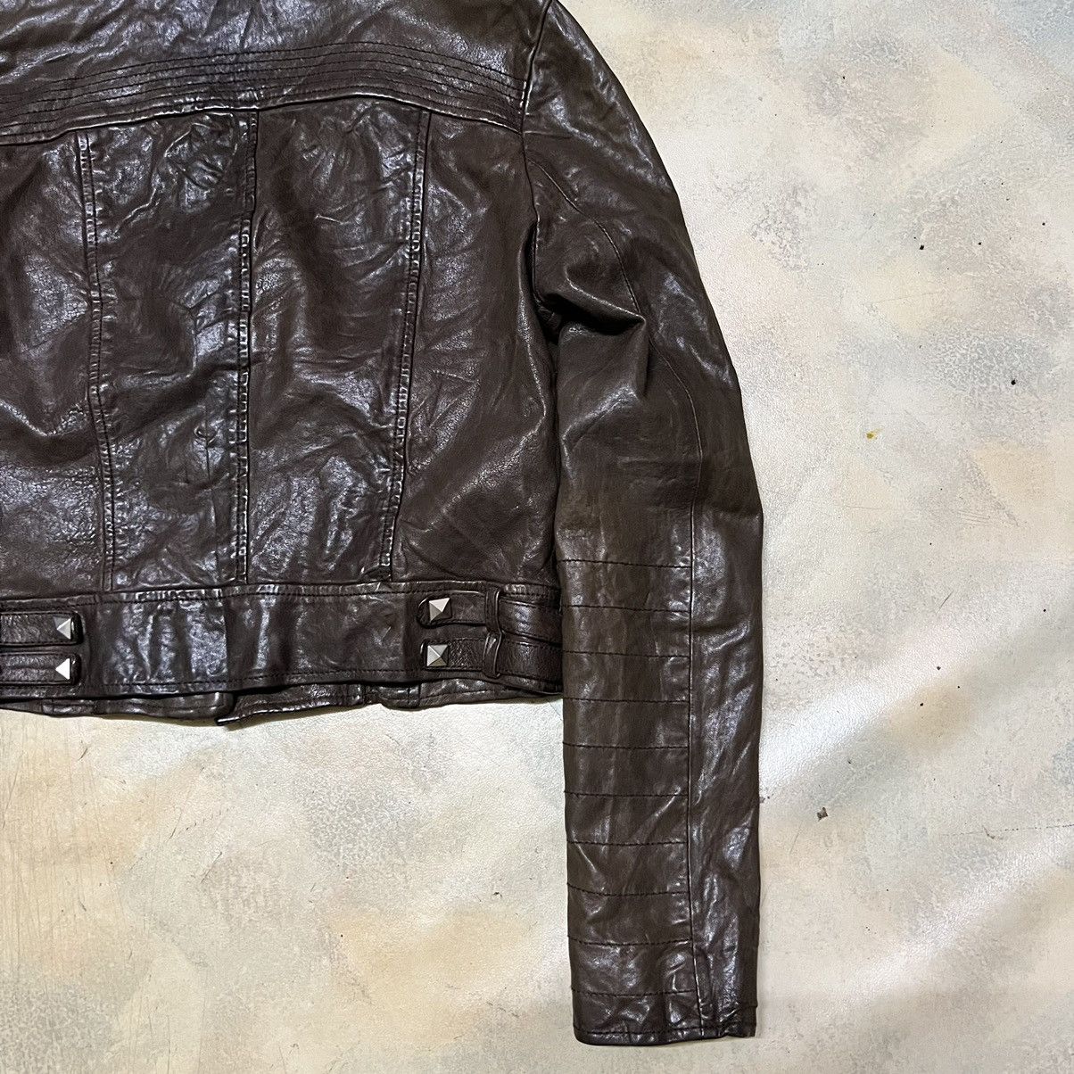 Japanese Brand Brown Leather Double Collar Jacket Seditionaries Style Size S / US 4 / IT 40 - 14 Thumbnail