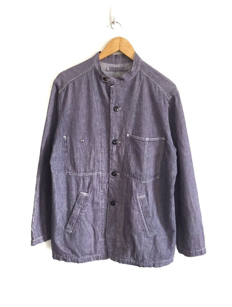 Journal Standard Steve Job Striped Mandarin Collar Workwear Jacket Size US L / EU 52-54 / 3 - 1 Thumbnail