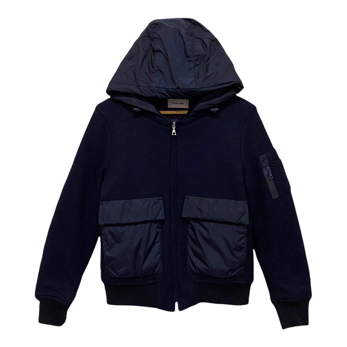 Japanese Brand RARE🔥ARCHIVE JAPAN GLOBAL WORK HYBRID WOOL BOMBER JACKET Size US S / EU 44-46 / 1 - 6 Thumbnail