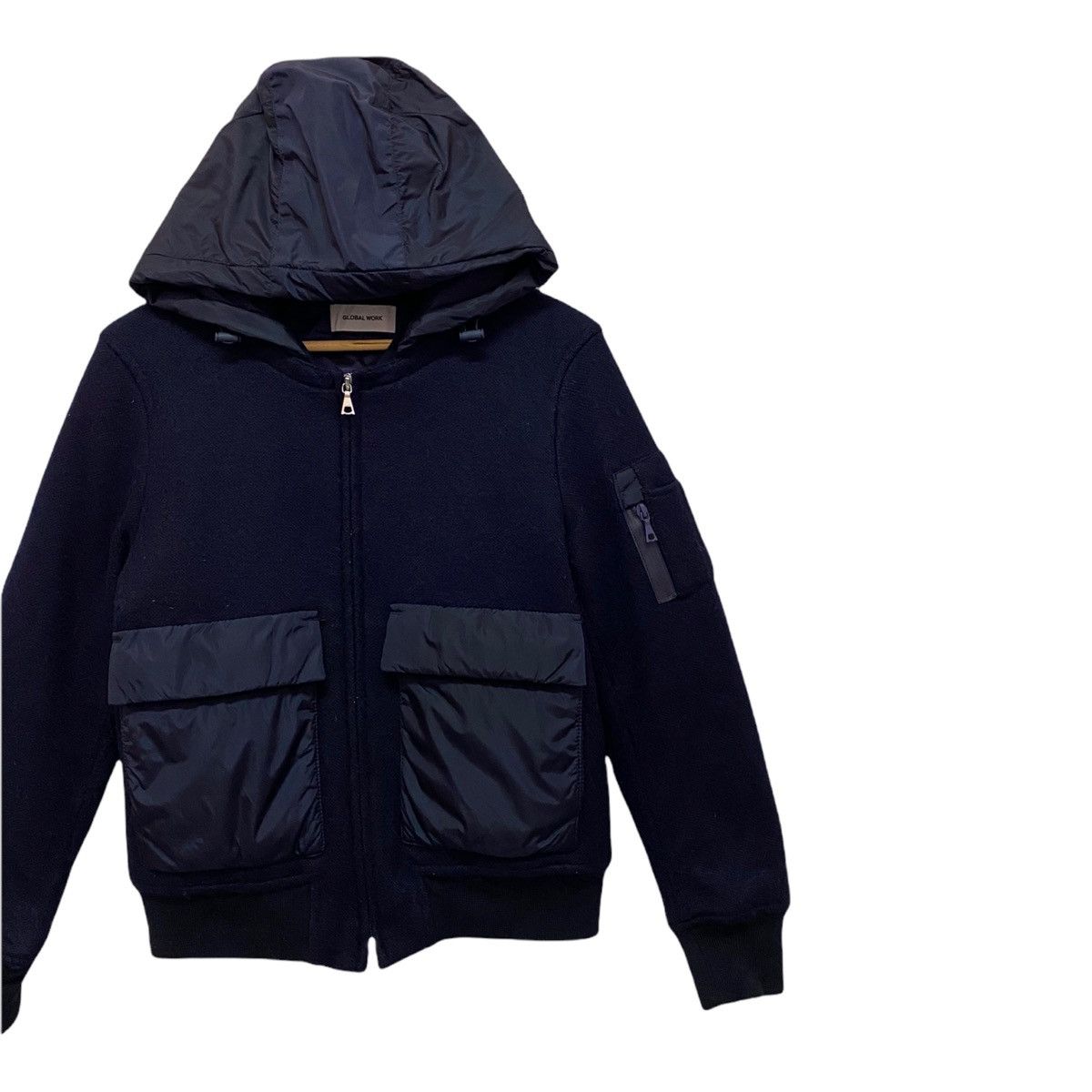 Japanese Brand RARE🔥ARCHIVE JAPAN GLOBAL WORK HYBRID WOOL BOMBER JACKET Size US S / EU 44-46 / 1 - 4 Thumbnail