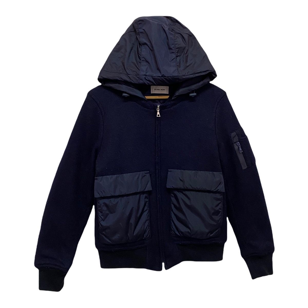 Japanese Brand RARE🔥ARCHIVE JAPAN GLOBAL WORK HYBRID WOOL BOMBER JACKET Size US S / EU 44-46 / 1 - 5 Thumbnail