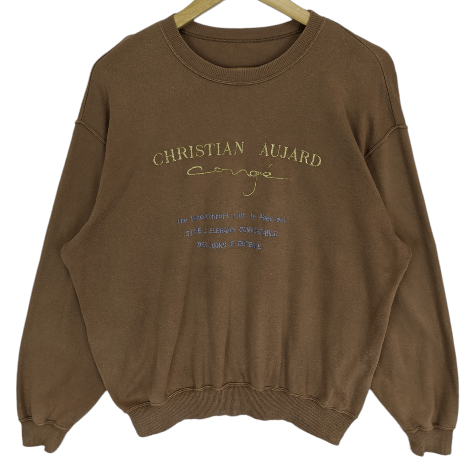 Designer CHRISTIAN AUJARD Big Logo Spell Out Jumper Sweatshirt Size US M / EU 48-50 / 2 - 2 Thumbnail