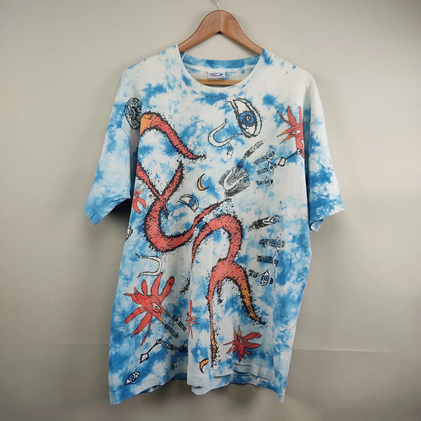 image of Band Tees x The Cure 1992 The Cure Liquid Blue Wish Tour All Over Print in White, Men's (Size XL)