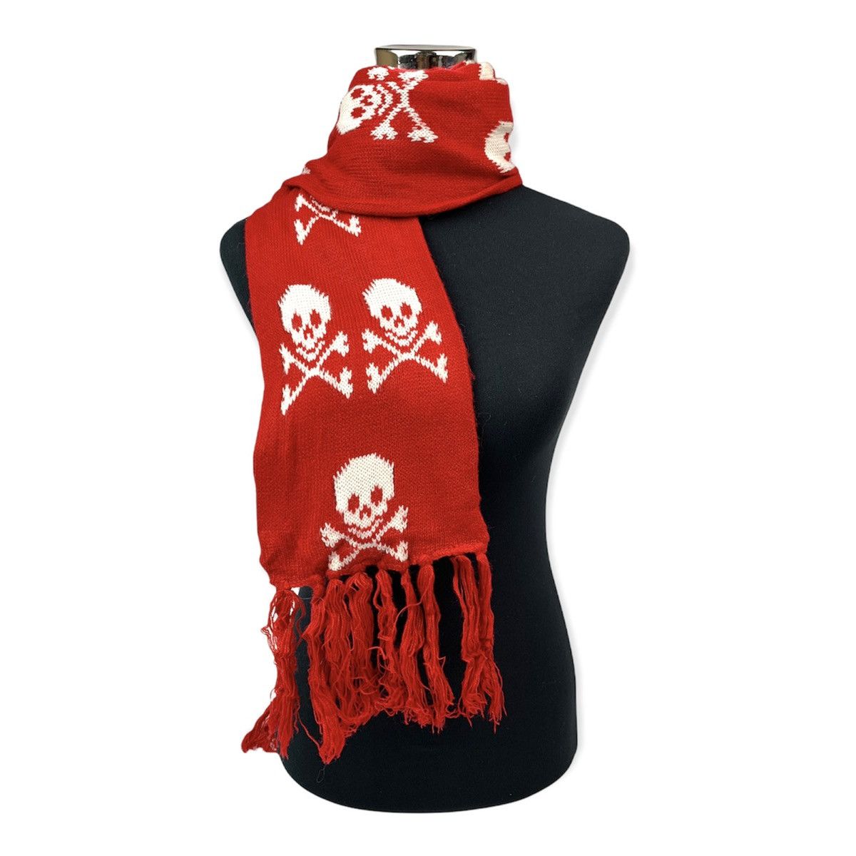 Japanese Brand JAPANESE BRAND knit scarf / muffler skull design Size ONE SIZE - 1 Thumbnail