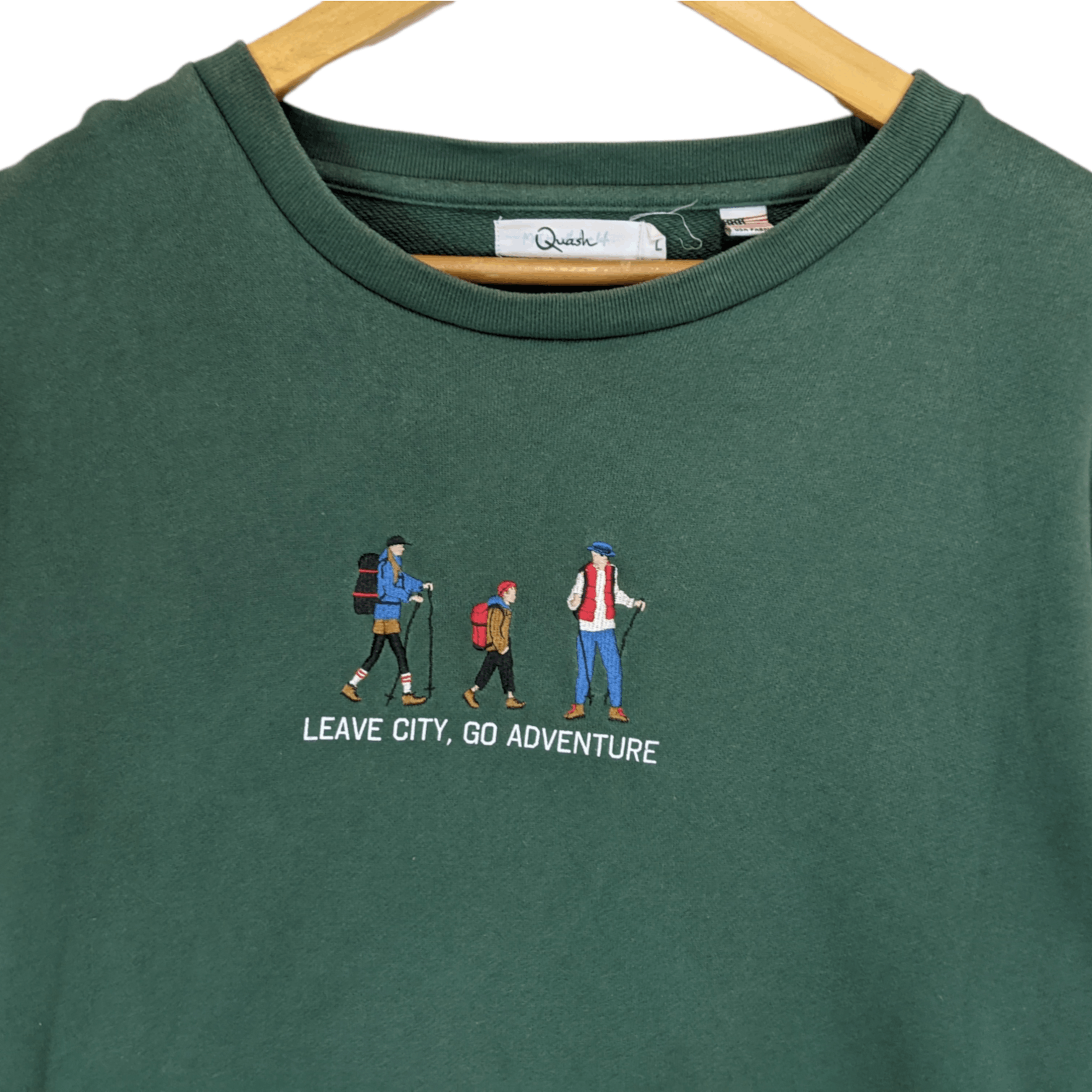 American Apparel QUASH Leave City Go Adventure Backpacker Jumper Sweatshirt Size US L / EU 52-54 / 3 - 4 Thumbnail
