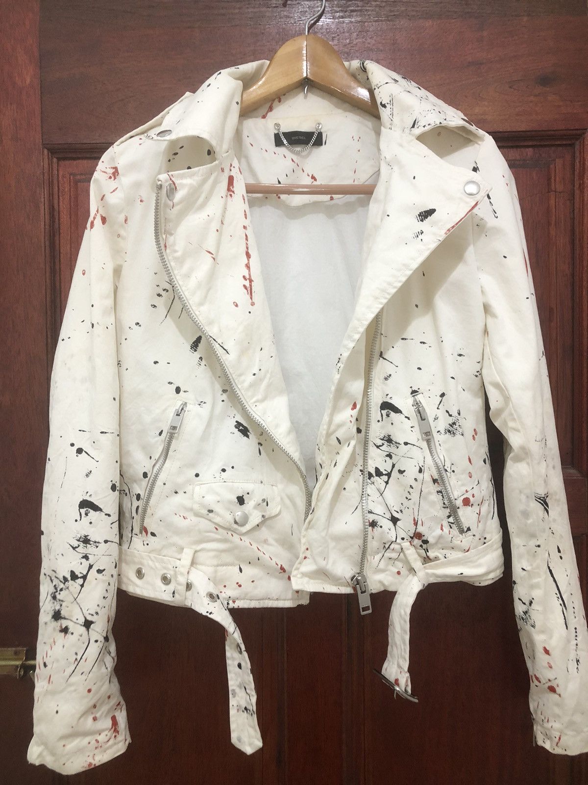 Diesel Rare 🔥 Diesel G-Lupus Splattered Biker Jacket Size US S / EU 44-46 / 1 - 3 Thumbnail
