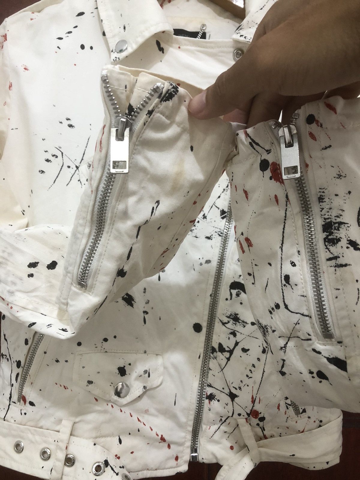 Diesel Rare 🔥 Diesel G-Lupus Splattered Biker Jacket Size US S / EU 44-46 / 1 - 8 Thumbnail