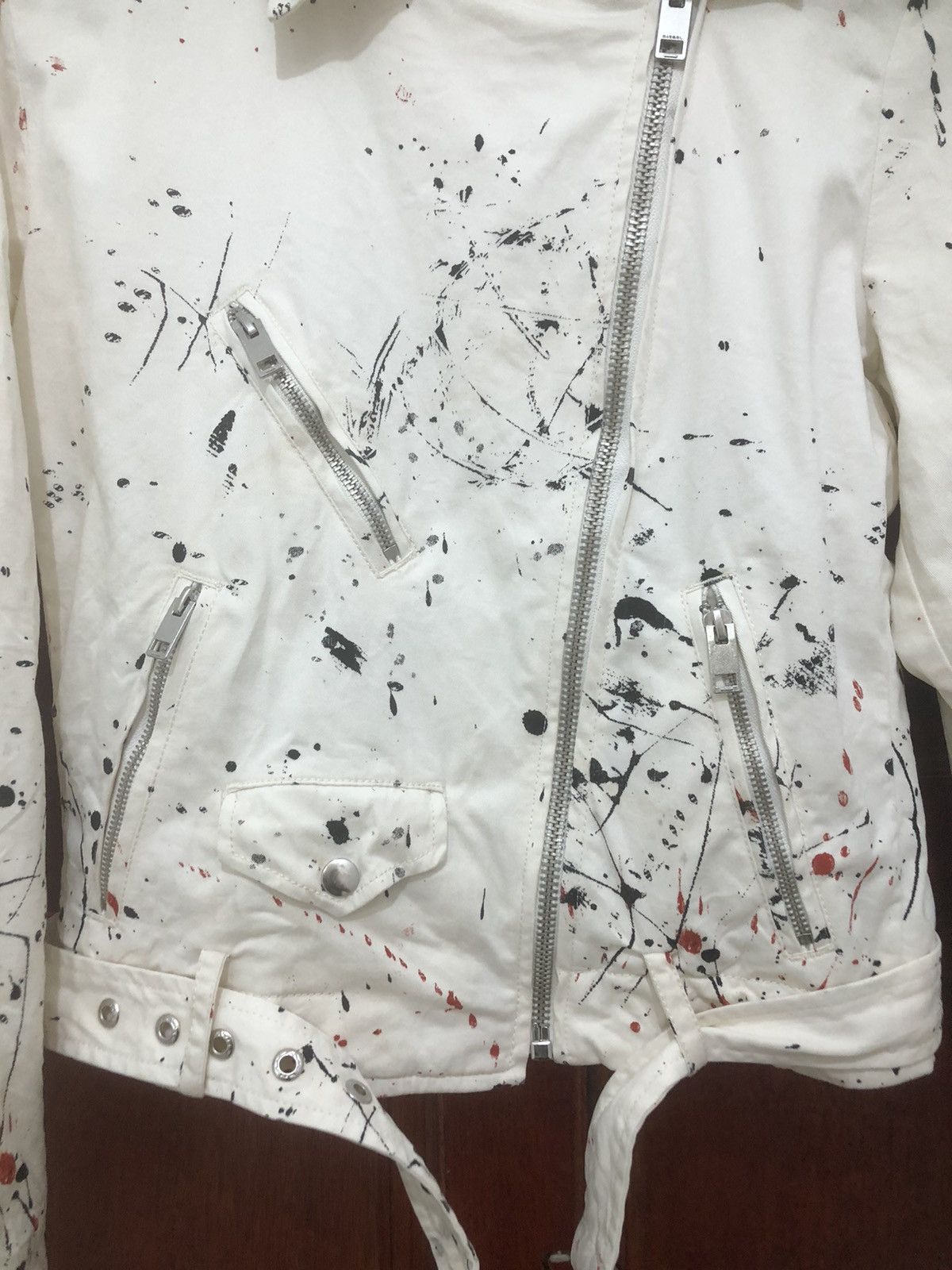 Diesel Rare 🔥 Diesel G-Lupus Splattered Biker Jacket Size US S / EU 44-46 / 1 - 9 Thumbnail
