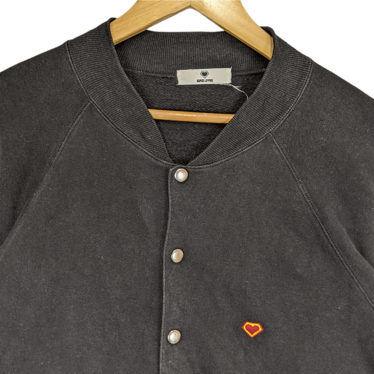 Japanese Brand SUPER LOVERS Button Up Jacket Sweatshirt Size ONE SIZE - 4 Thumbnail