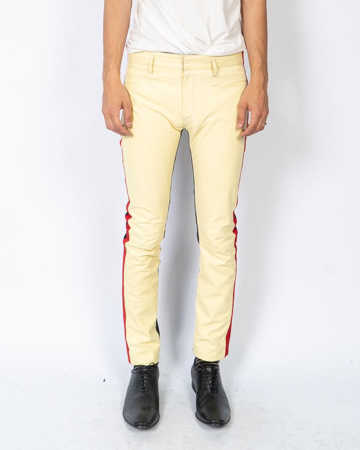 image of Haider Ackermann Fw20 Yellow Leather Leggings 1 Of 1 Sample, Men's (Size 30)