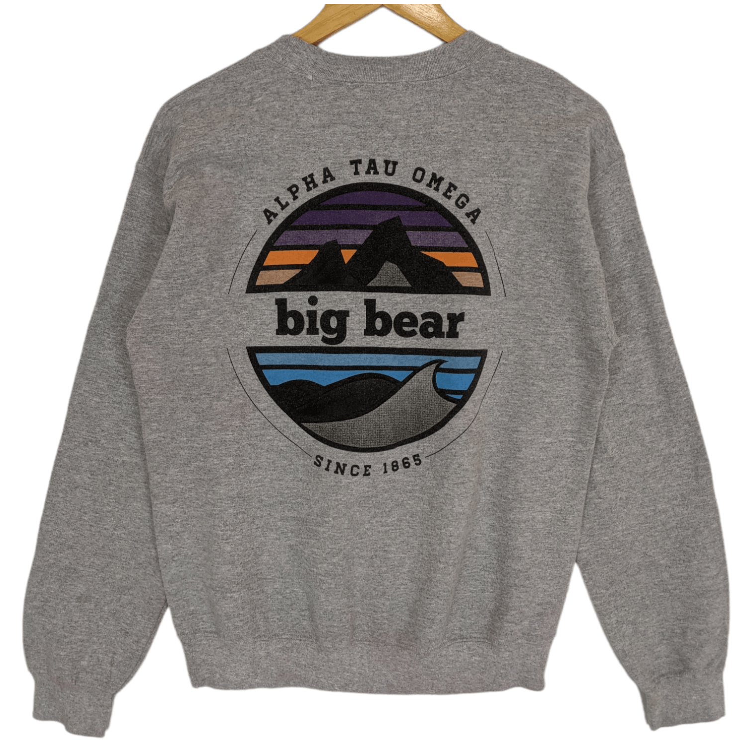 Gildan Vintage ALPHA TAU OMEGA Big Bear Jumper Sweatshirt Size US S / EU 44-46 / 1 - 4 Thumbnail