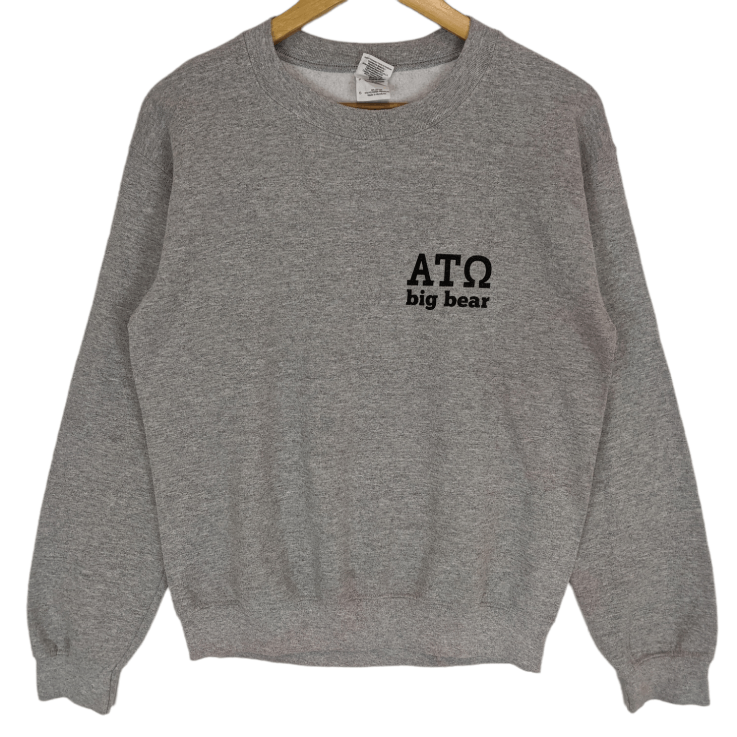 Gildan Vintage ALPHA TAU OMEGA Big Bear Jumper Sweatshirt Size US S / EU 44-46 / 1 - 2 Thumbnail