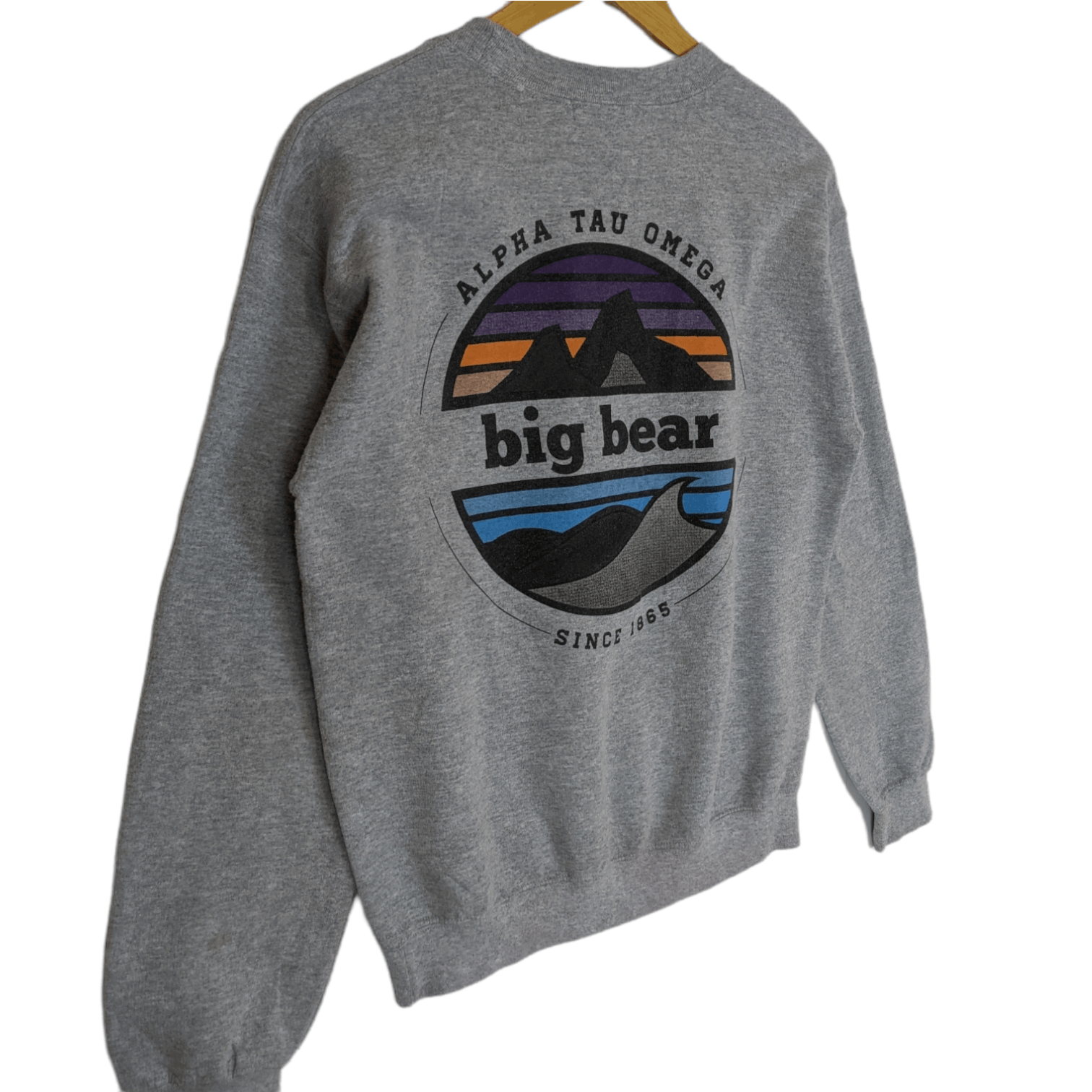 Gildan Vintage ALPHA TAU OMEGA Big Bear Jumper Sweatshirt Size US S / EU 44-46 / 1 - 5 Thumbnail