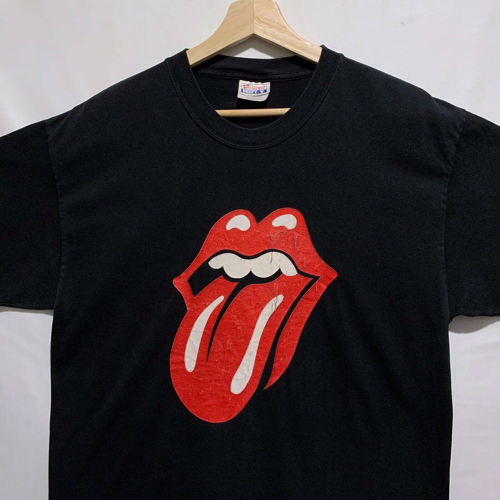 T-shirt Officiel Rolling Stones – Langue Logo – Homme – Noir – Coton – Gildan