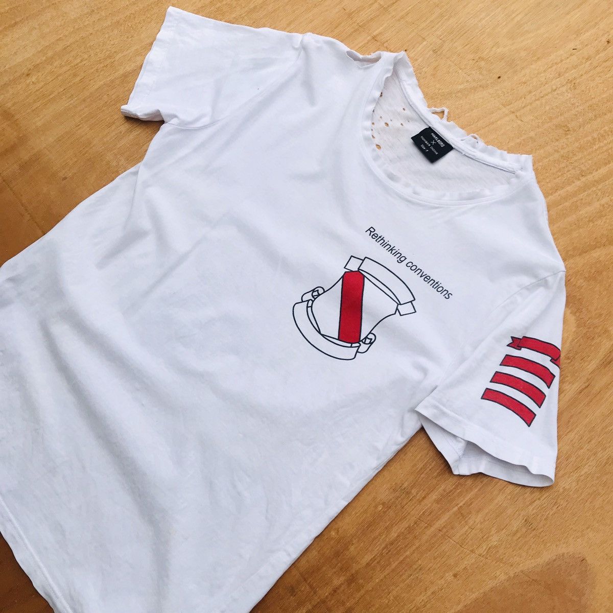 Pre-owned Number N Ine Numbernine Trashed Destroy Ripped Rethinking Conventions In White