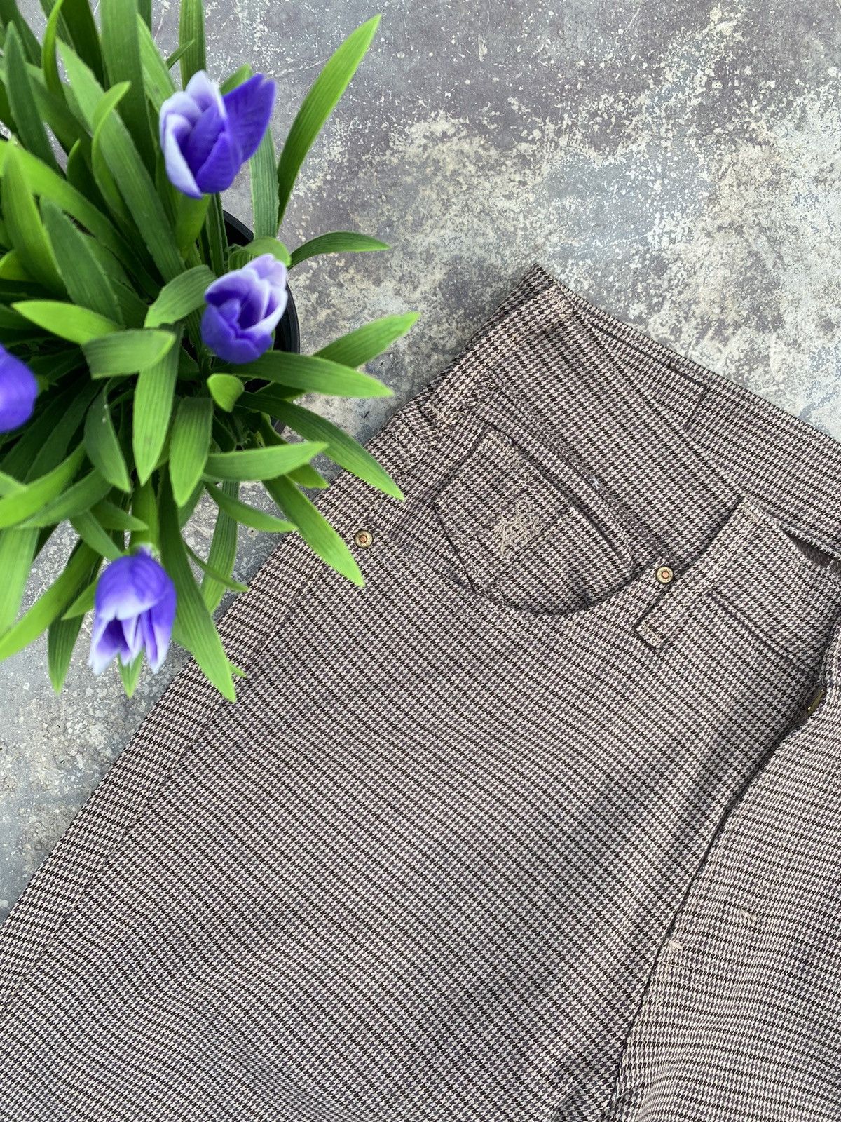Edwin Edwin Houndstooth Flare Pants Size 28" / US 6 / IT 42 - 6 Thumbnail