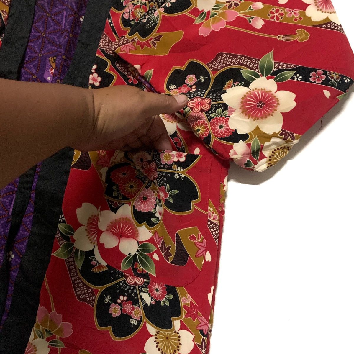 Japanese Brand Reversible Floral Kimono Cardigan Size US XL / EU 56 / 4 - 11 Thumbnail