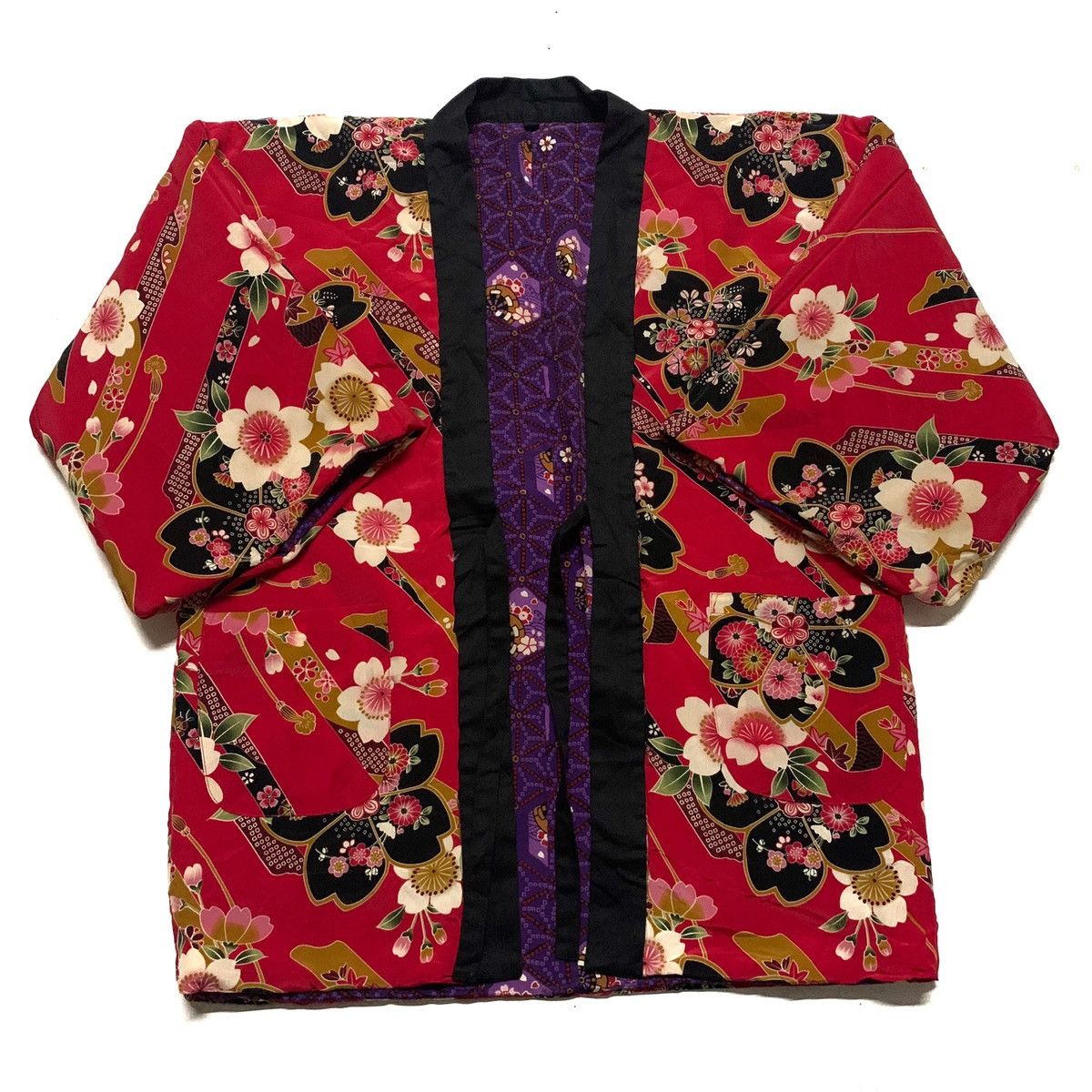 Japanese Brand Reversible Floral Kimono Cardigan Size US XL / EU 56 / 4 - 2 Thumbnail