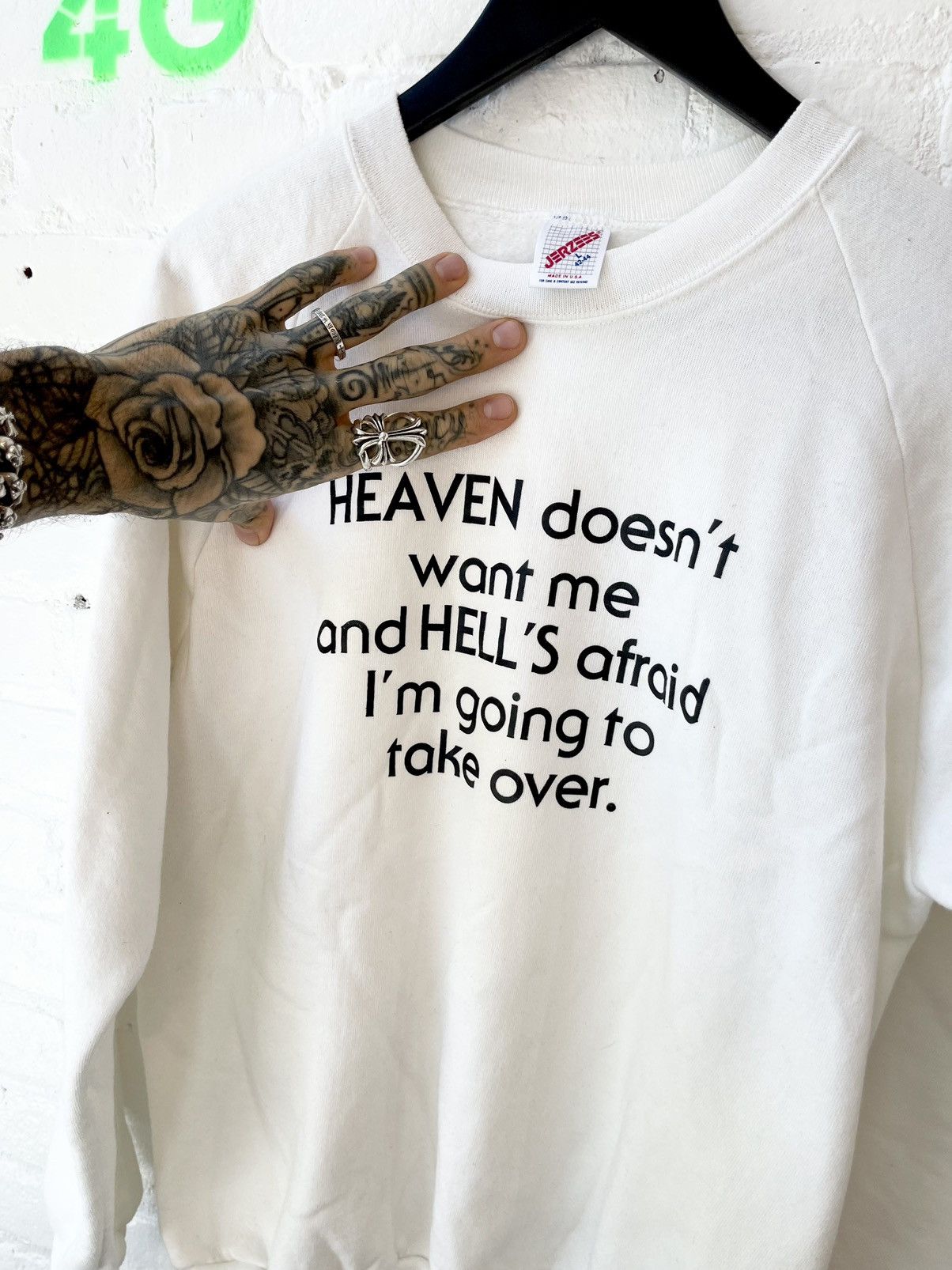 Vintage Vintage HEAVEN Doesnt Want me TAKING OVER HELL Sweater Size US XL / EU 56 / 4 - 7 Thumbnail