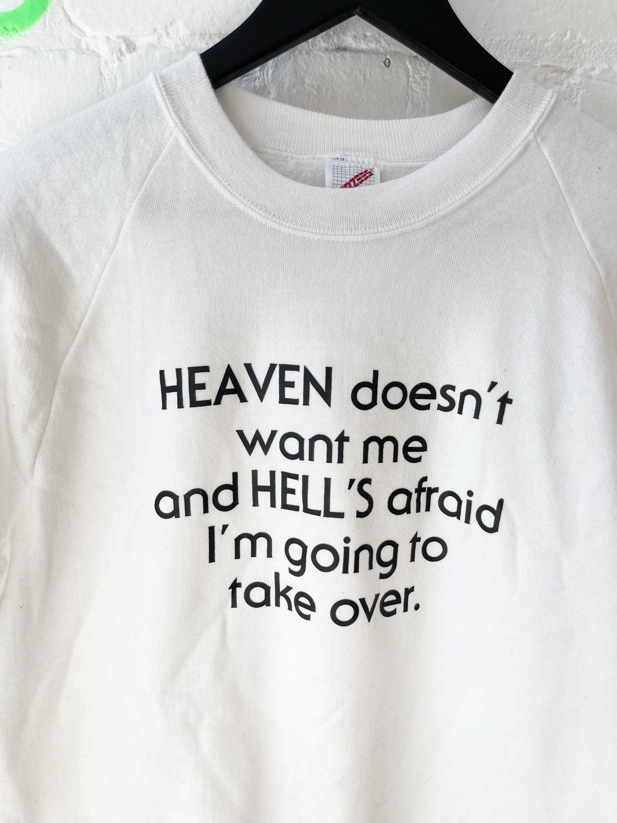 Vintage Vintage HEAVEN Doesnt Want me TAKING OVER HELL Sweater Size US XL / EU 56 / 4 - 2 Thumbnail