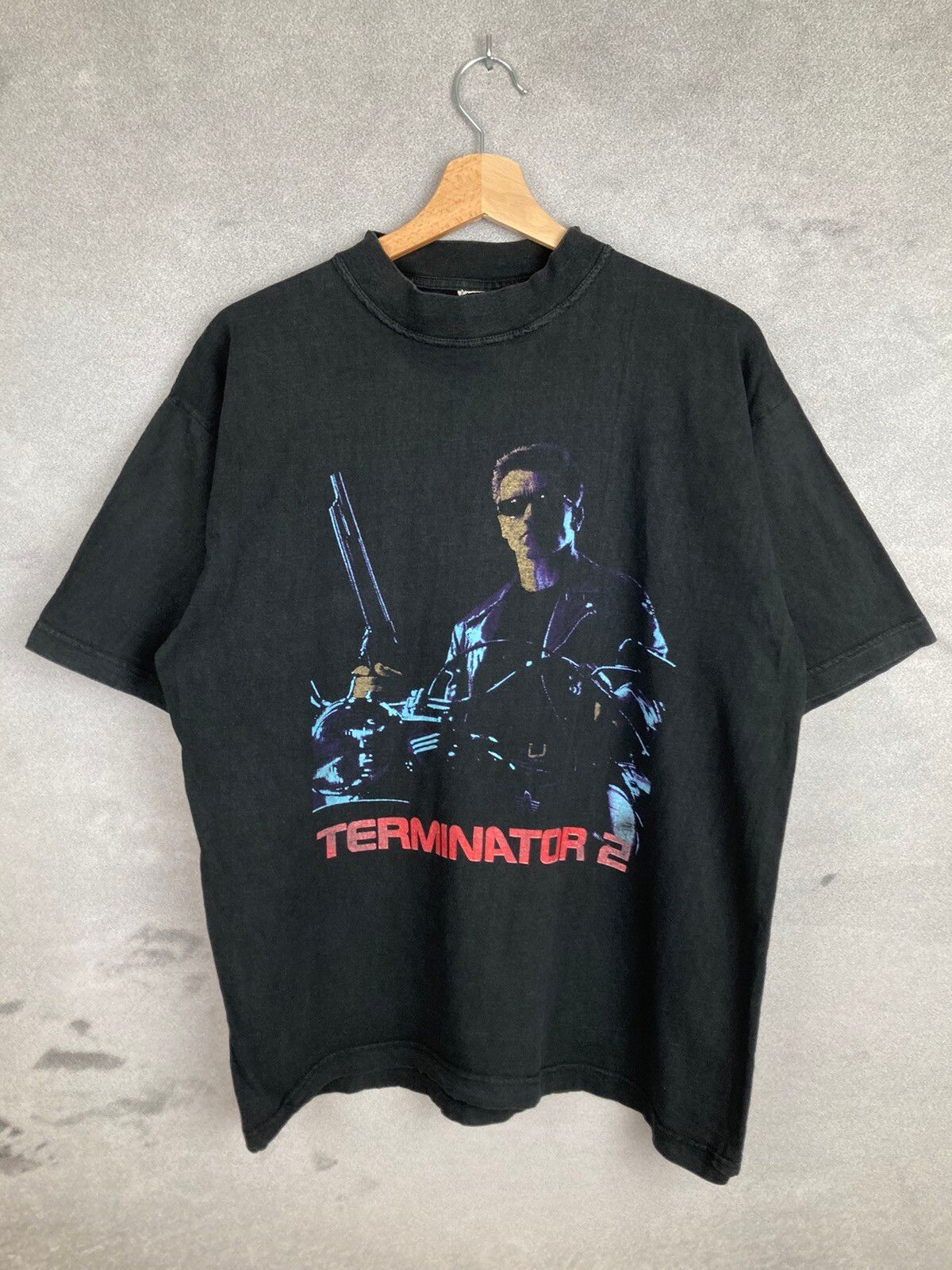Pre-owned Movie Vintage Terminator 2 90's  Graphic Promo T-shirt In Black
