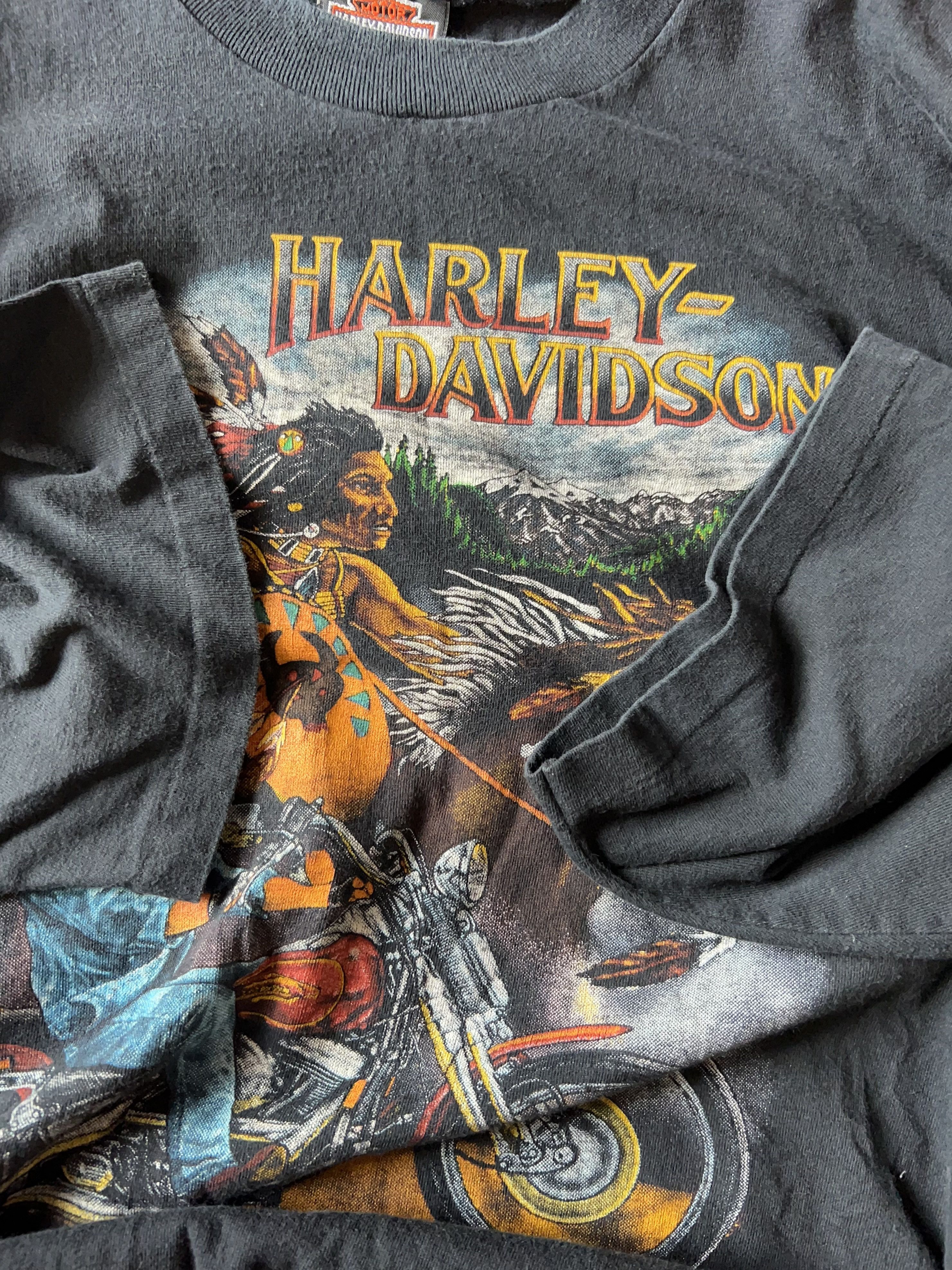 Harley Davidson × Vintage Vintage Harley Davidson Ride Like The Wind Tee Size US XL / EU 56 / 4 - 3 Thumbnail