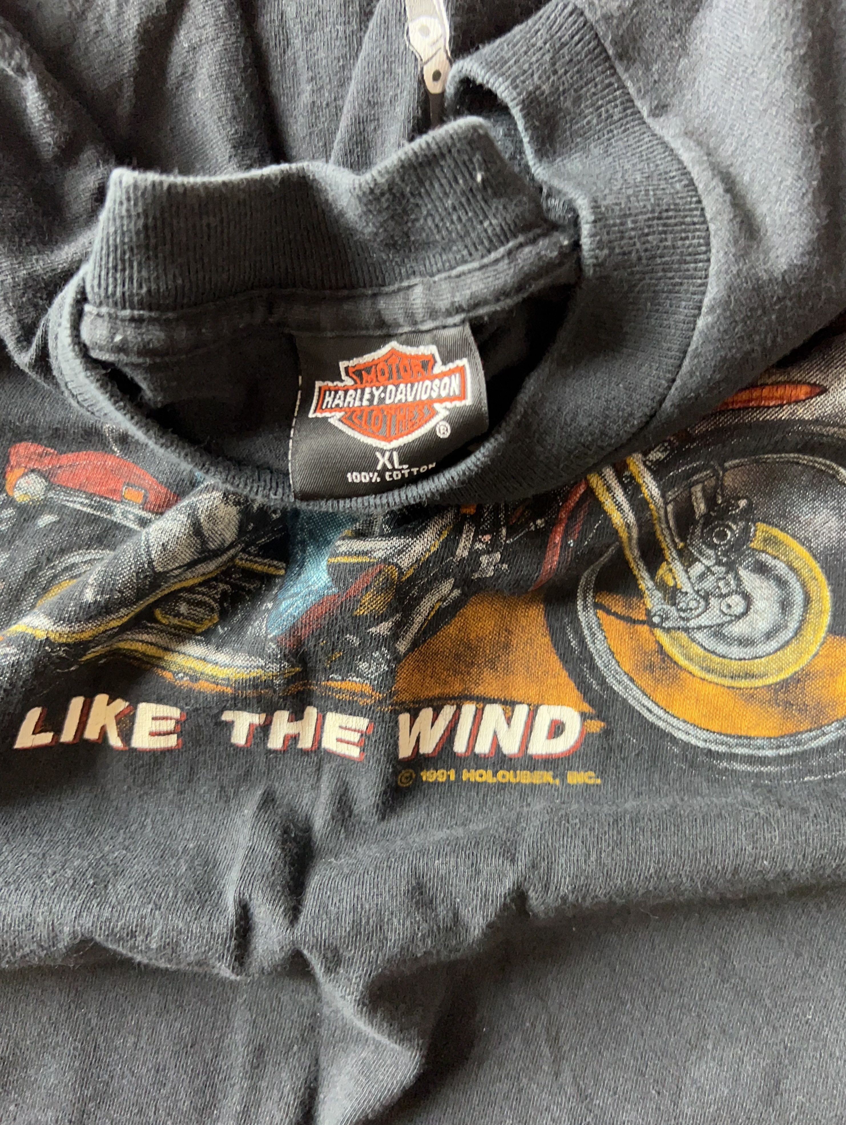 Harley Davidson × Vintage Vintage Harley Davidson Ride Like The Wind Tee Size US XL / EU 56 / 4 - 2 Thumbnail