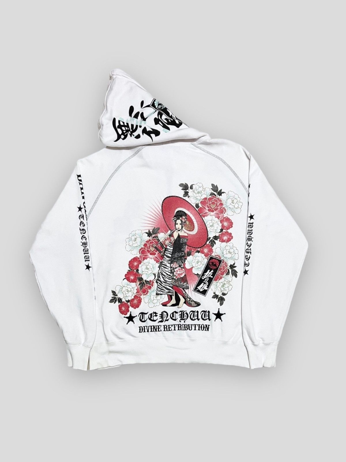 image of Beauty Beast x Vintage Send Offer Japan Dangerous Beauty Traditional Japan Hoodie in White (Size XL