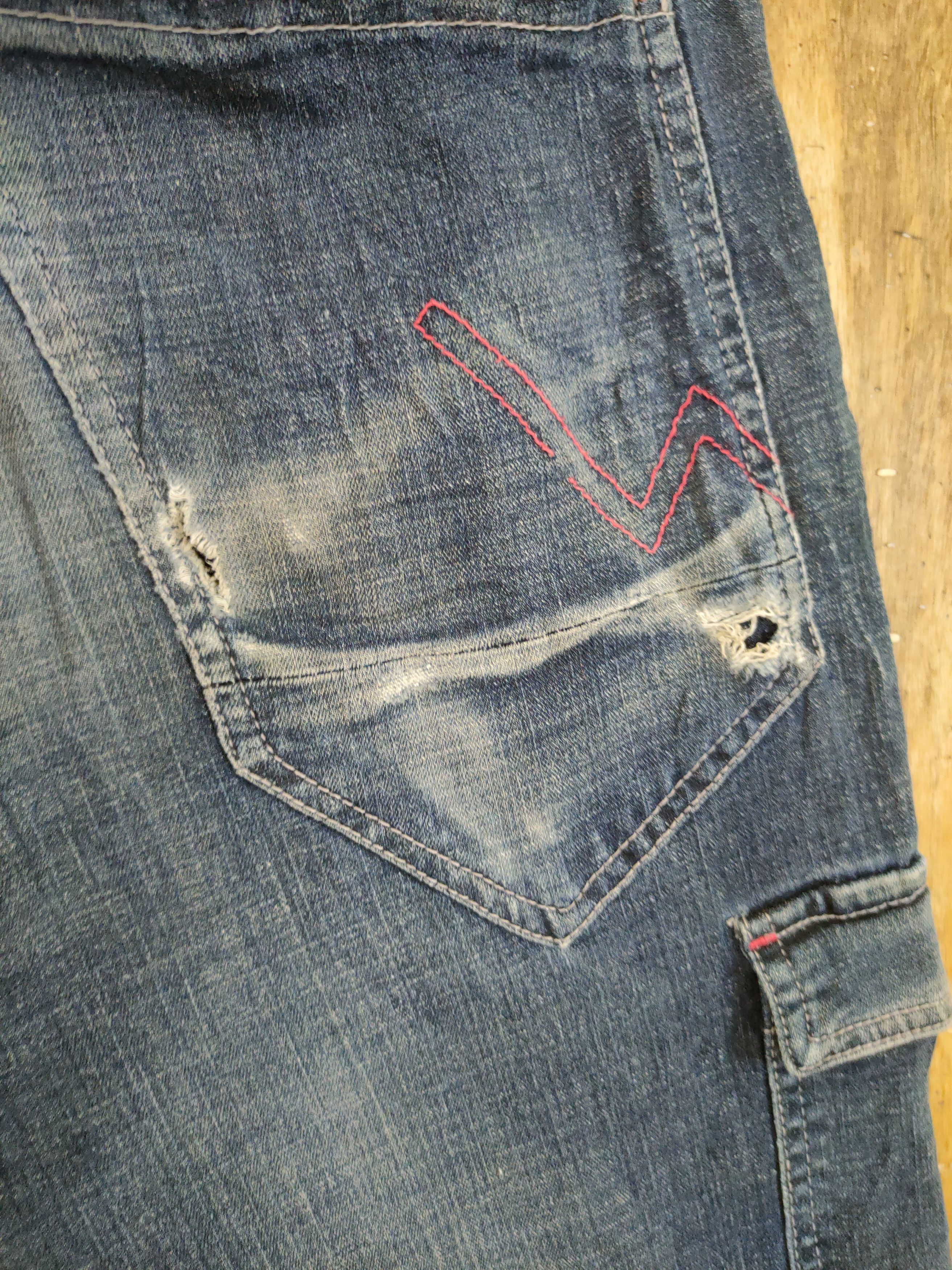 Japanese Brand Japan jogger distressed denim multipocket cargo #46-876 Size US 31 - 9 Thumbnail