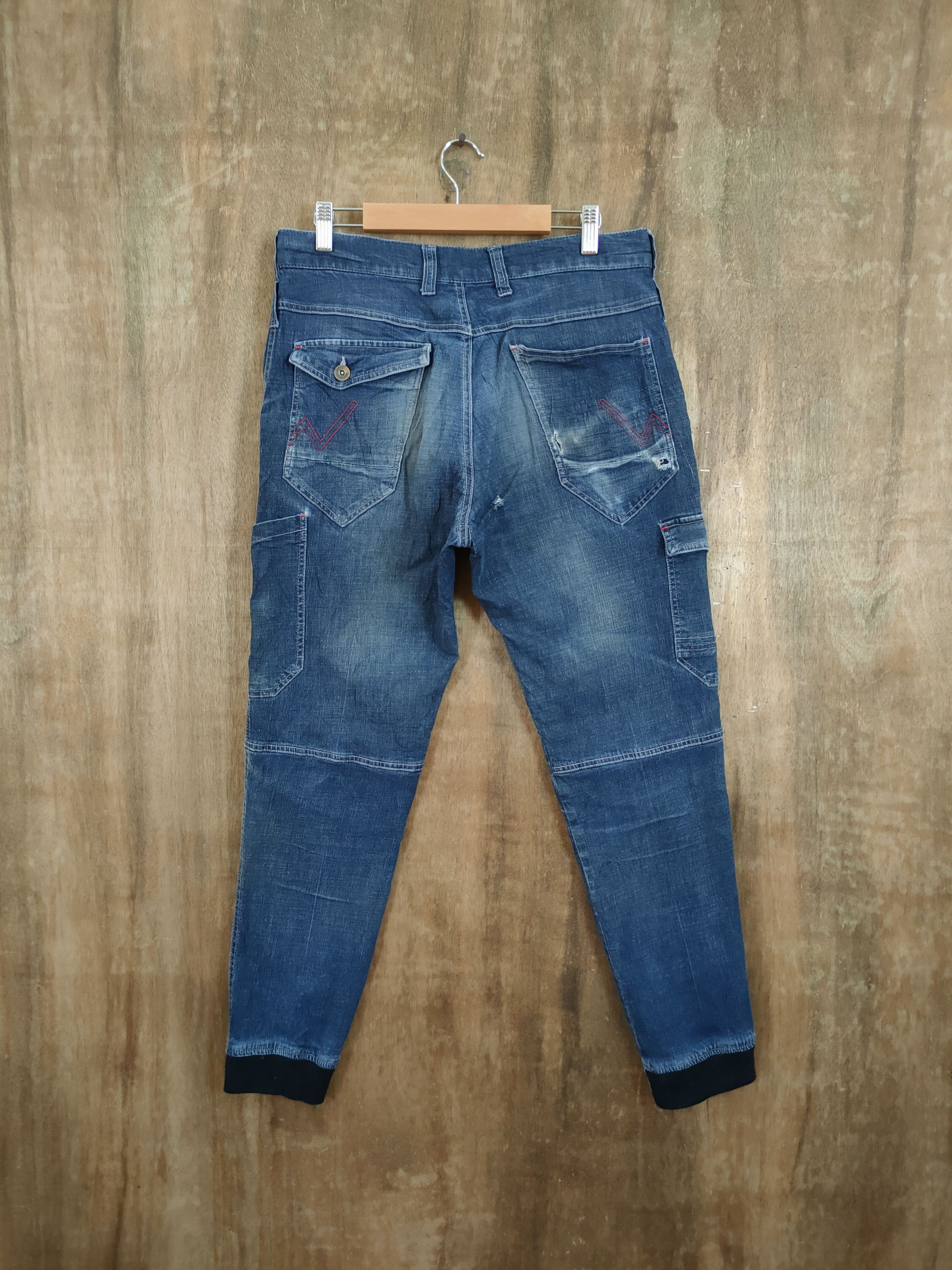 Japanese Brand Japan jogger distressed denim multipocket cargo #46-876 Size US 31 - 6 Thumbnail