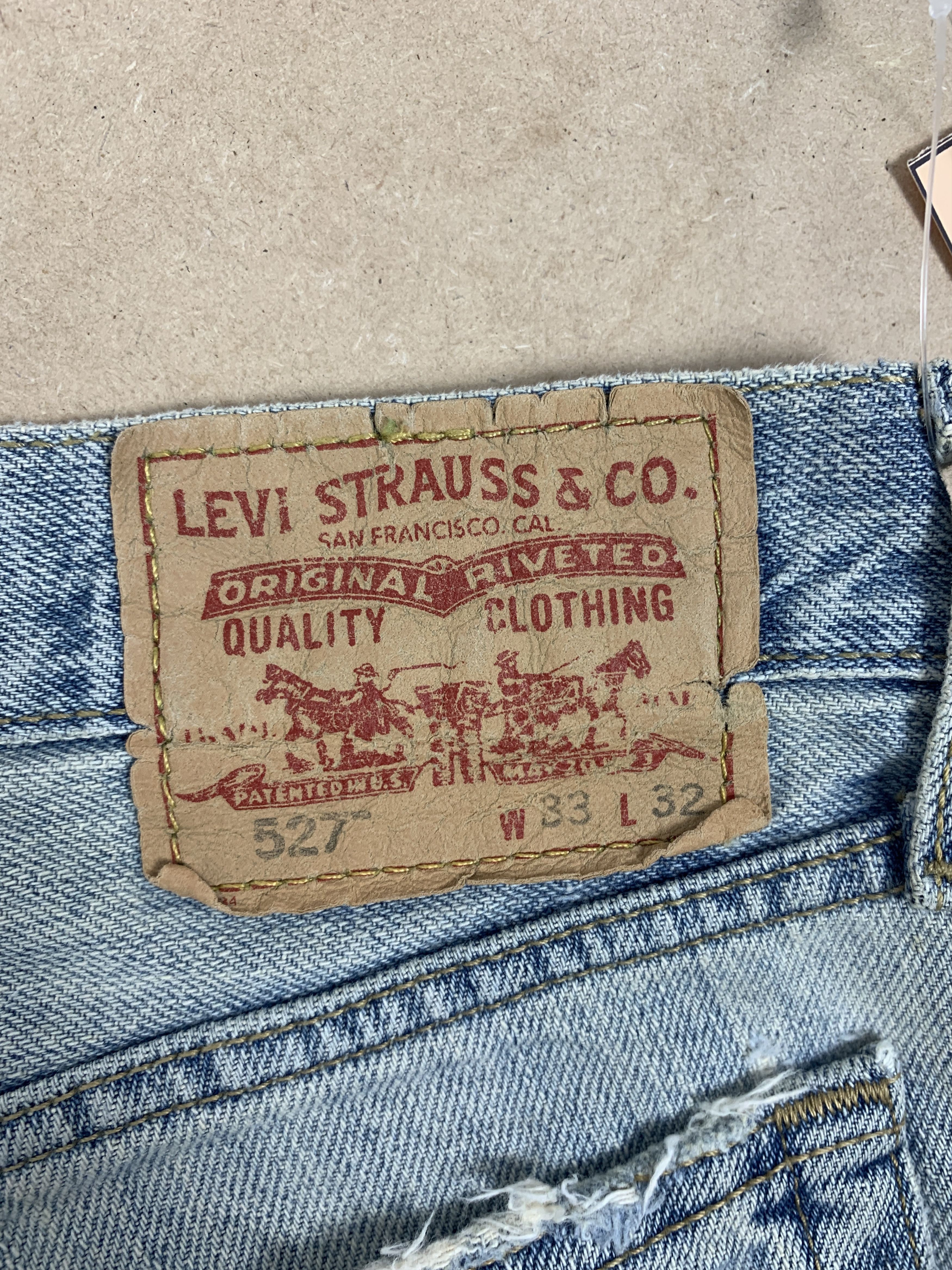 Levi's Vintage Levis 527 Low Boot Cut Distressed Light Wash Jeans Size US 32 / EU 48 - 10 Thumbnail