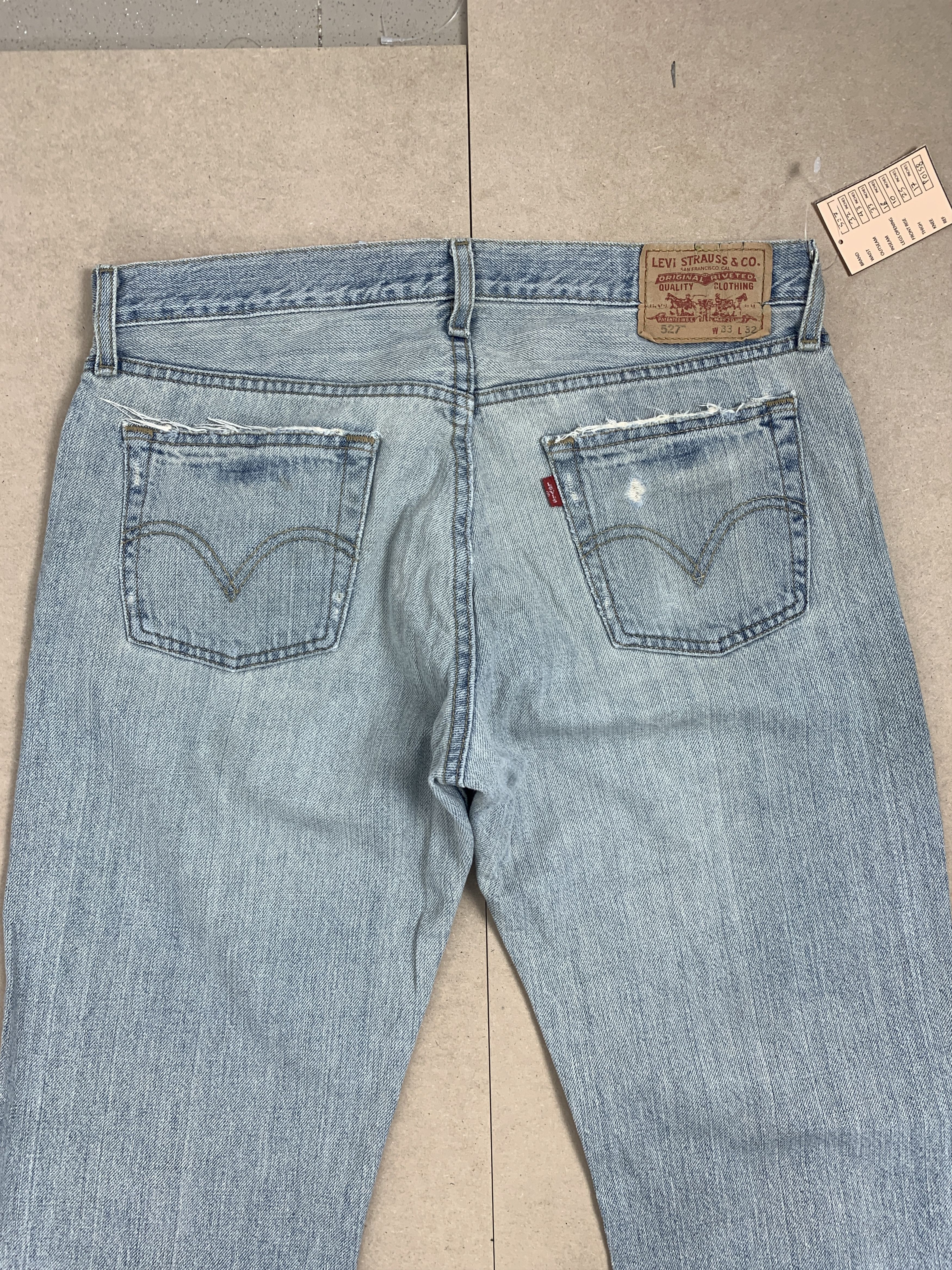 Levi's Vintage Levis 527 Low Boot Cut Distressed Light Wash Jeans Size US 32 / EU 48 - 9 Thumbnail