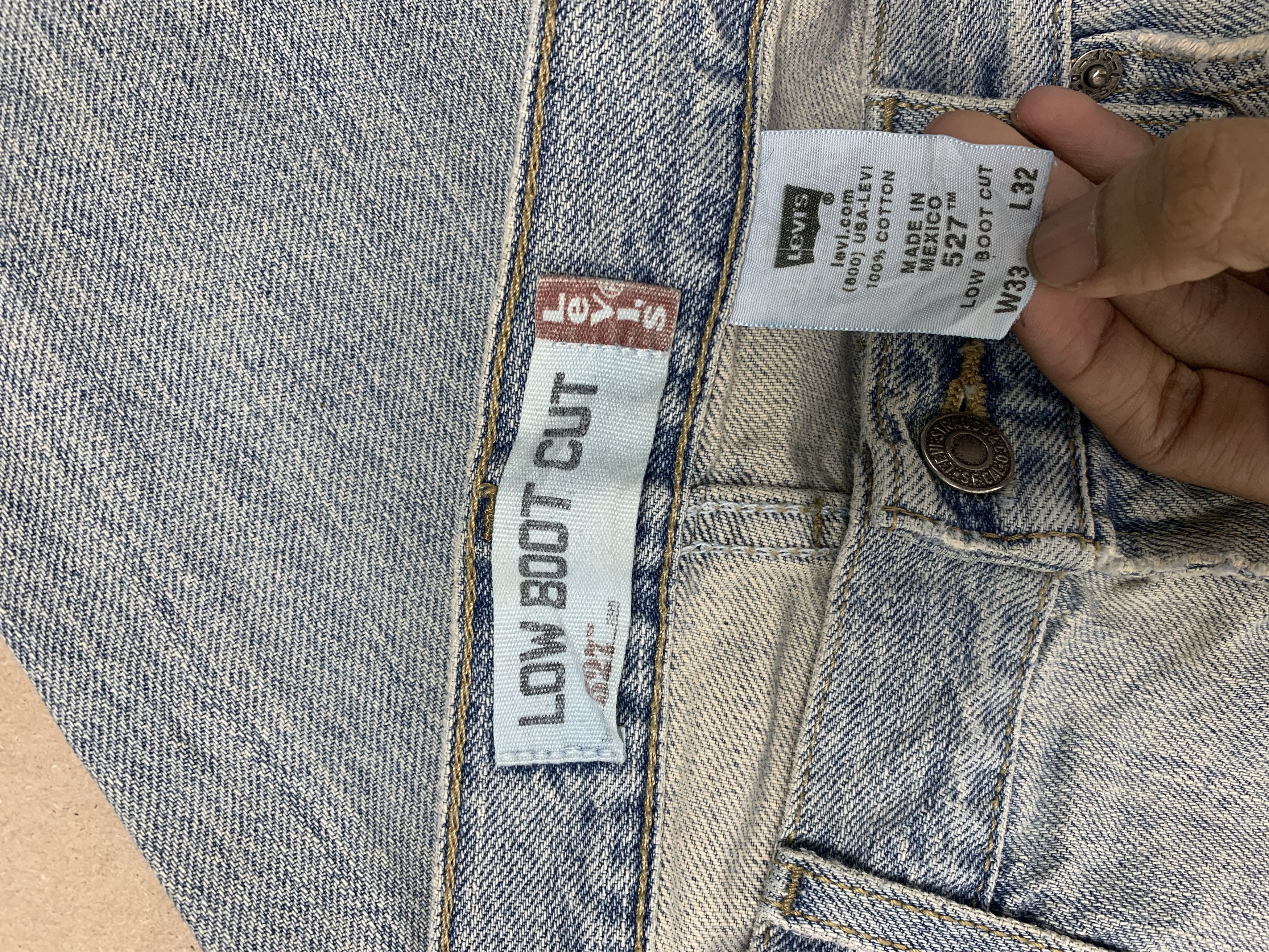 Levi's Vintage Levis 527 Low Boot Cut Distressed Light Wash Jeans Size US 32 / EU 48 - 12 Thumbnail