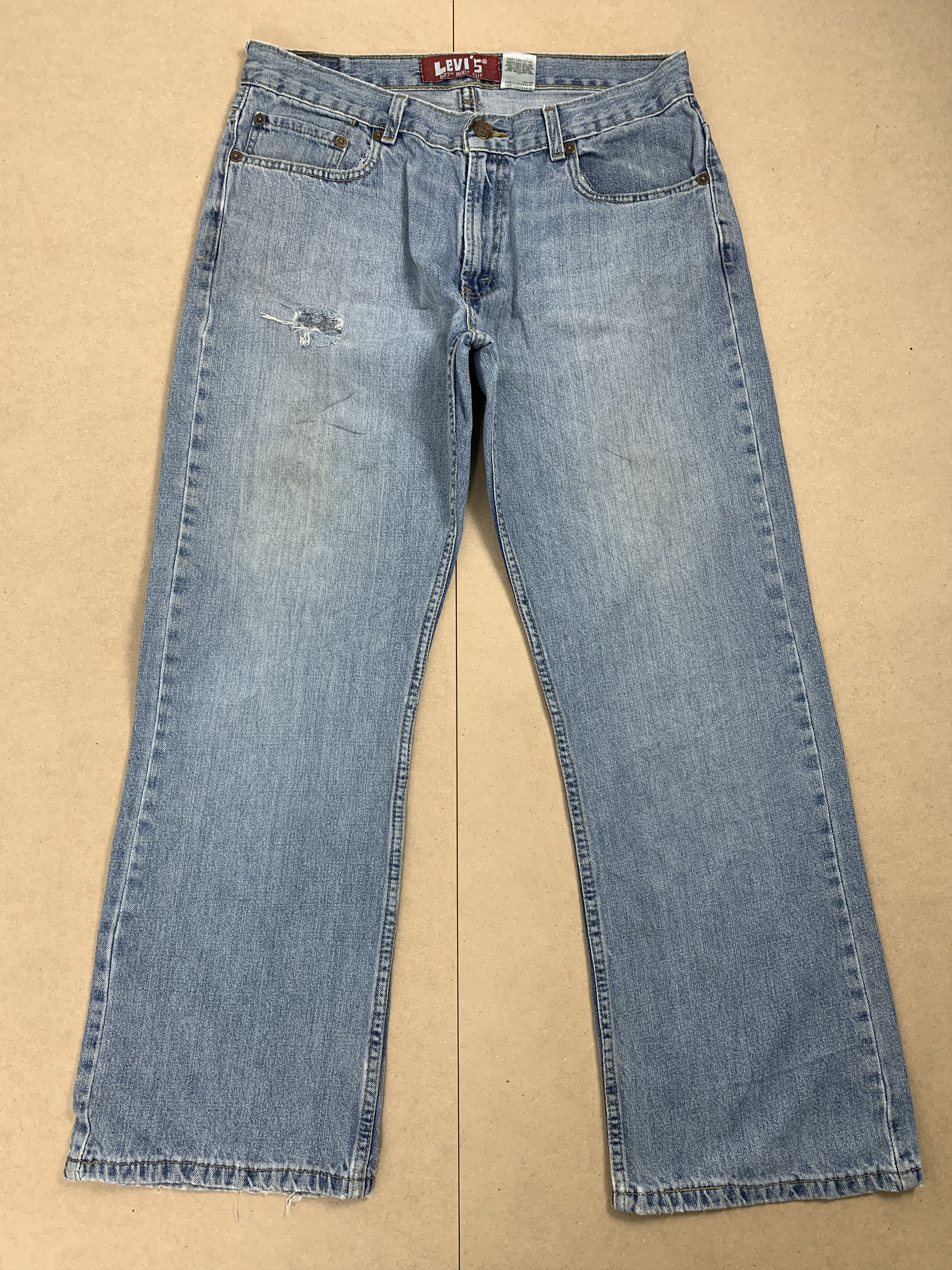 image of Levis x Vintage Levi's 527 Boot Cut Faded Medium Blue Jeans in Blue Denim, Men's (Size 32)