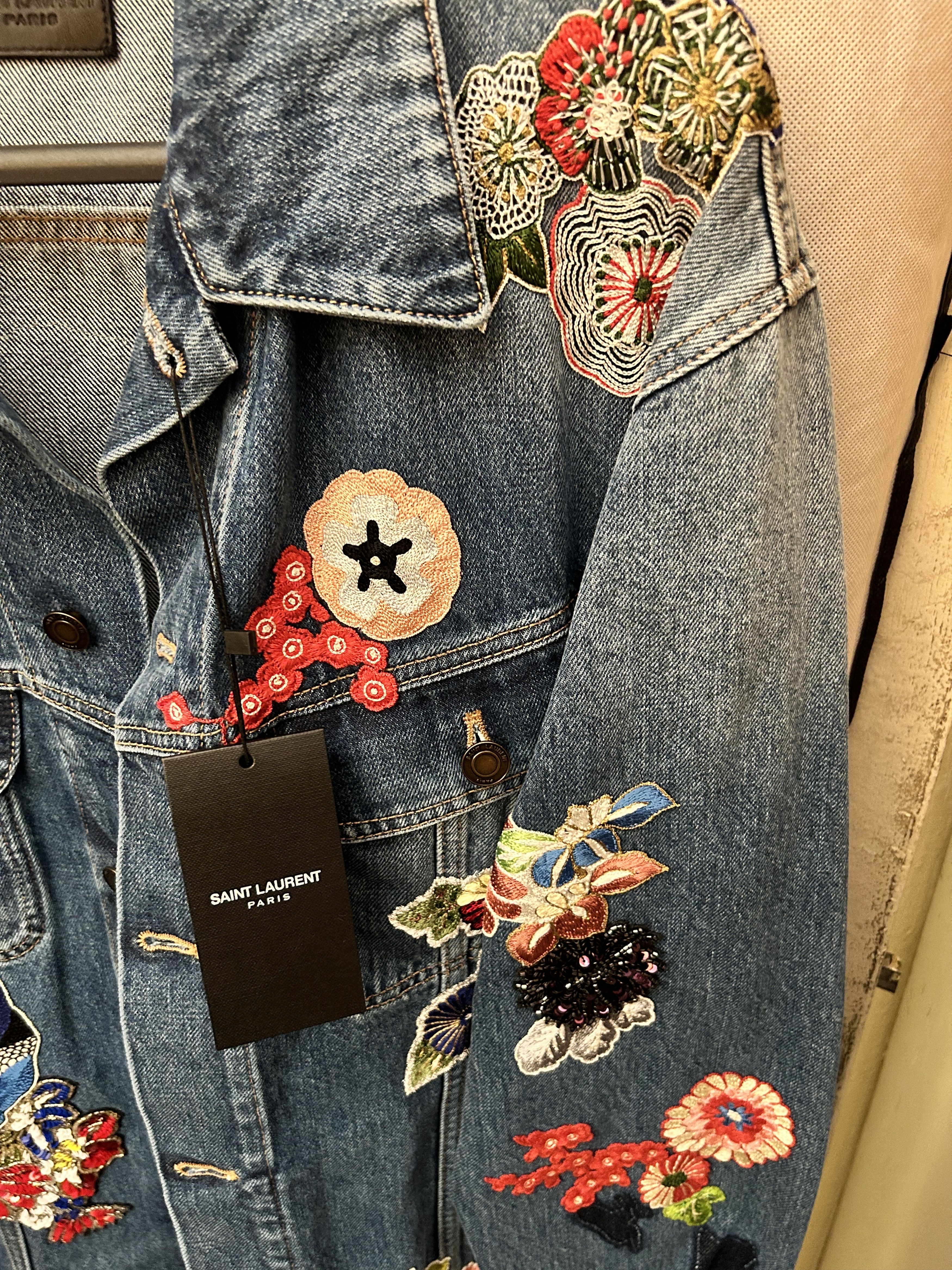 Hedi Slimane × Saint Laurent Paris embroidered love denim jacket blue Jean Size US L / EU 52-54 / 3 - 4 Thumbnail