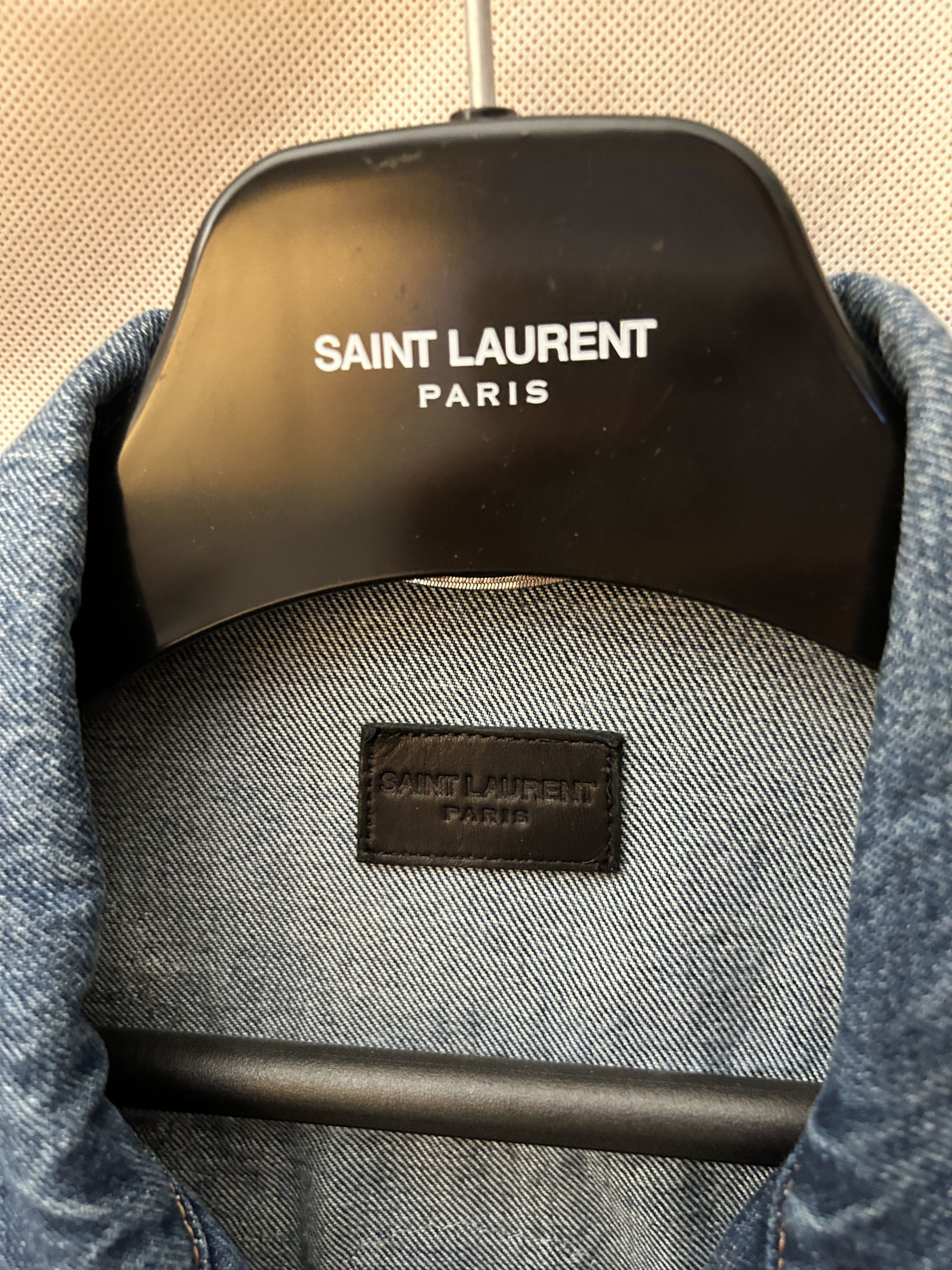 Hedi Slimane × Saint Laurent Paris embroidered love denim jacket blue Jean Size US L / EU 52-54 / 3 - 5 Thumbnail