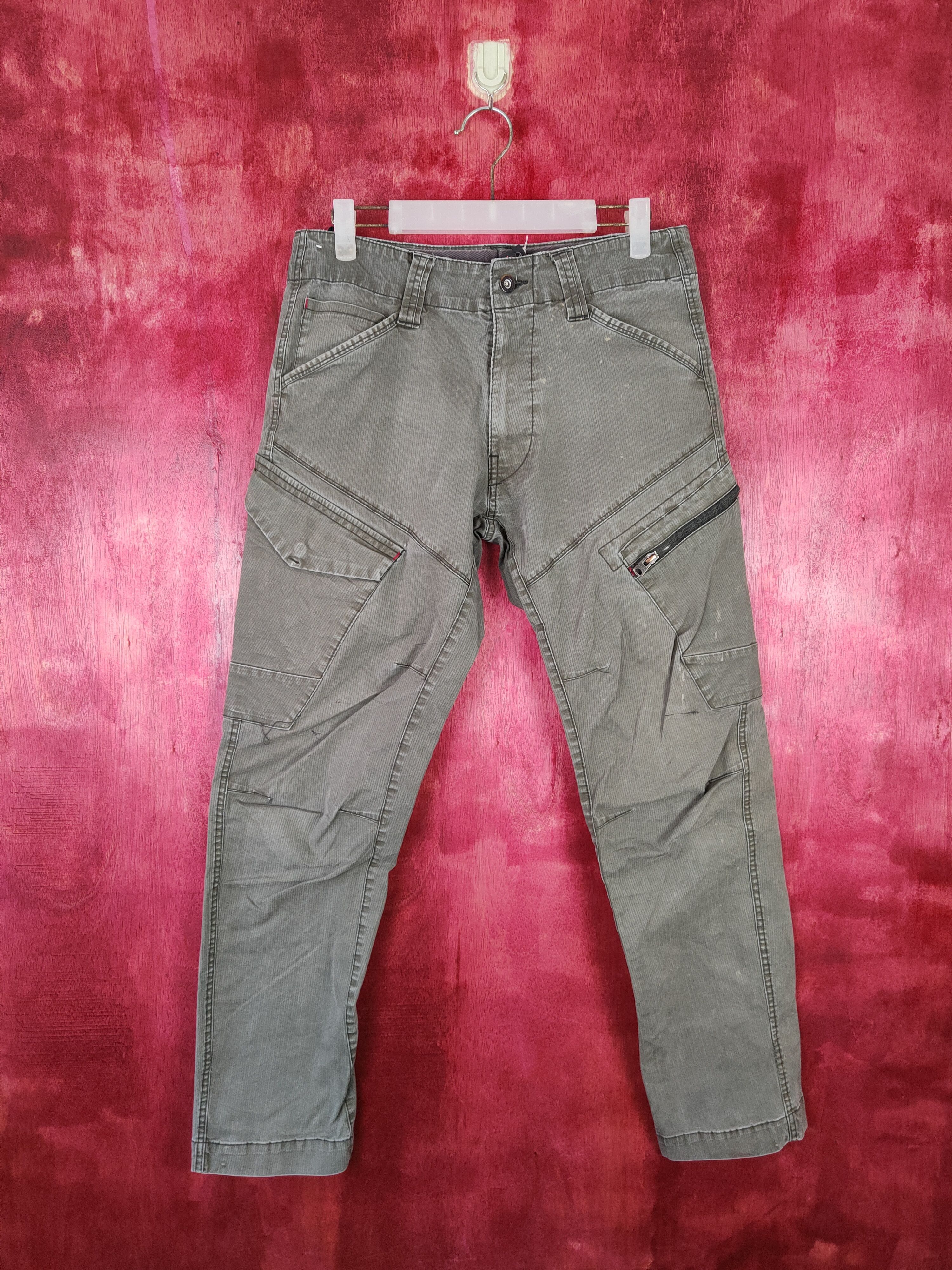 Japanese Brand Genba Dark Green Multi Pocket Tactical Cargo Pants #4858 Size US 30 / EU 46 - 1 Thumbnail