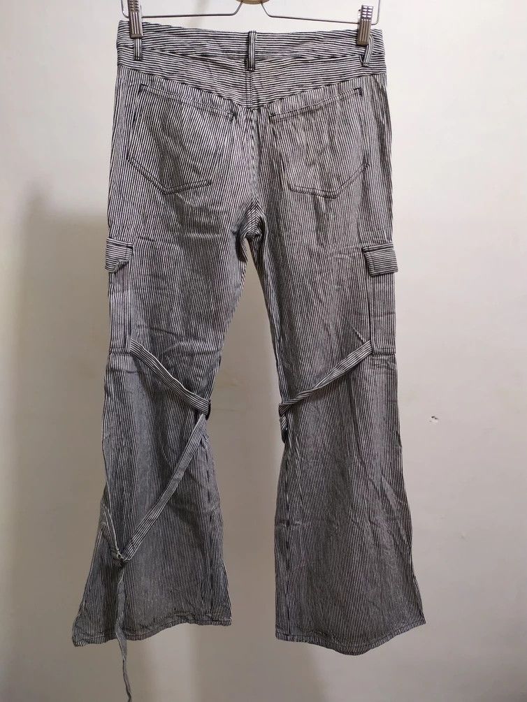 Japanese Brand × Seditionaries 🔥IMAGE Punk Bondage Punk Stripe Cargo Bootcut Pants Size US 28 / EU 44 - 6 Thumbnail