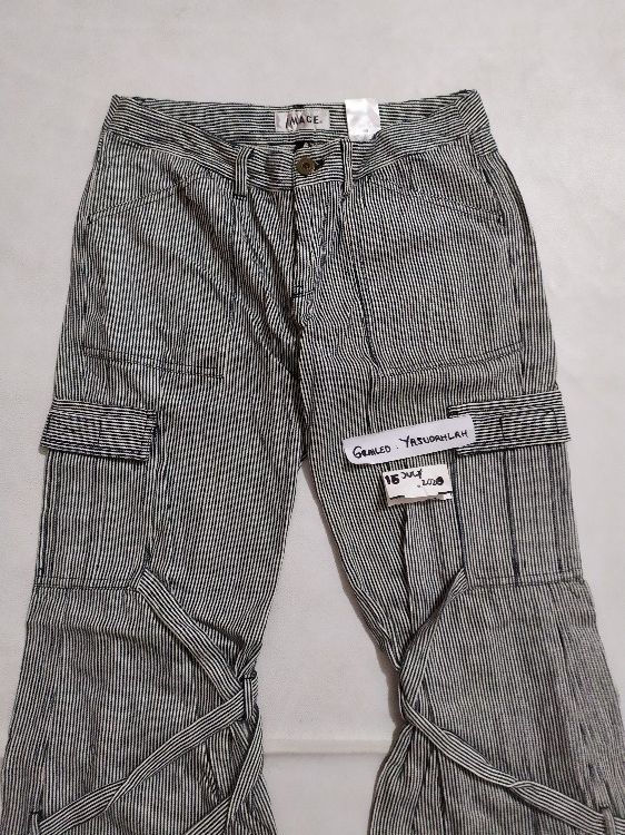 Japanese Brand × Seditionaries 🔥IMAGE Punk Bondage Punk Stripe Cargo Bootcut Pants Size US 28 / EU 44 - 2 Thumbnail
