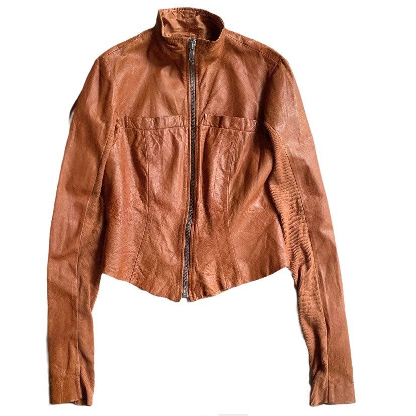 Rick Owens Rick Owens Orange Bozo Leather Jacket Size S / US 4 / IT 40 - 1 Thumbnail