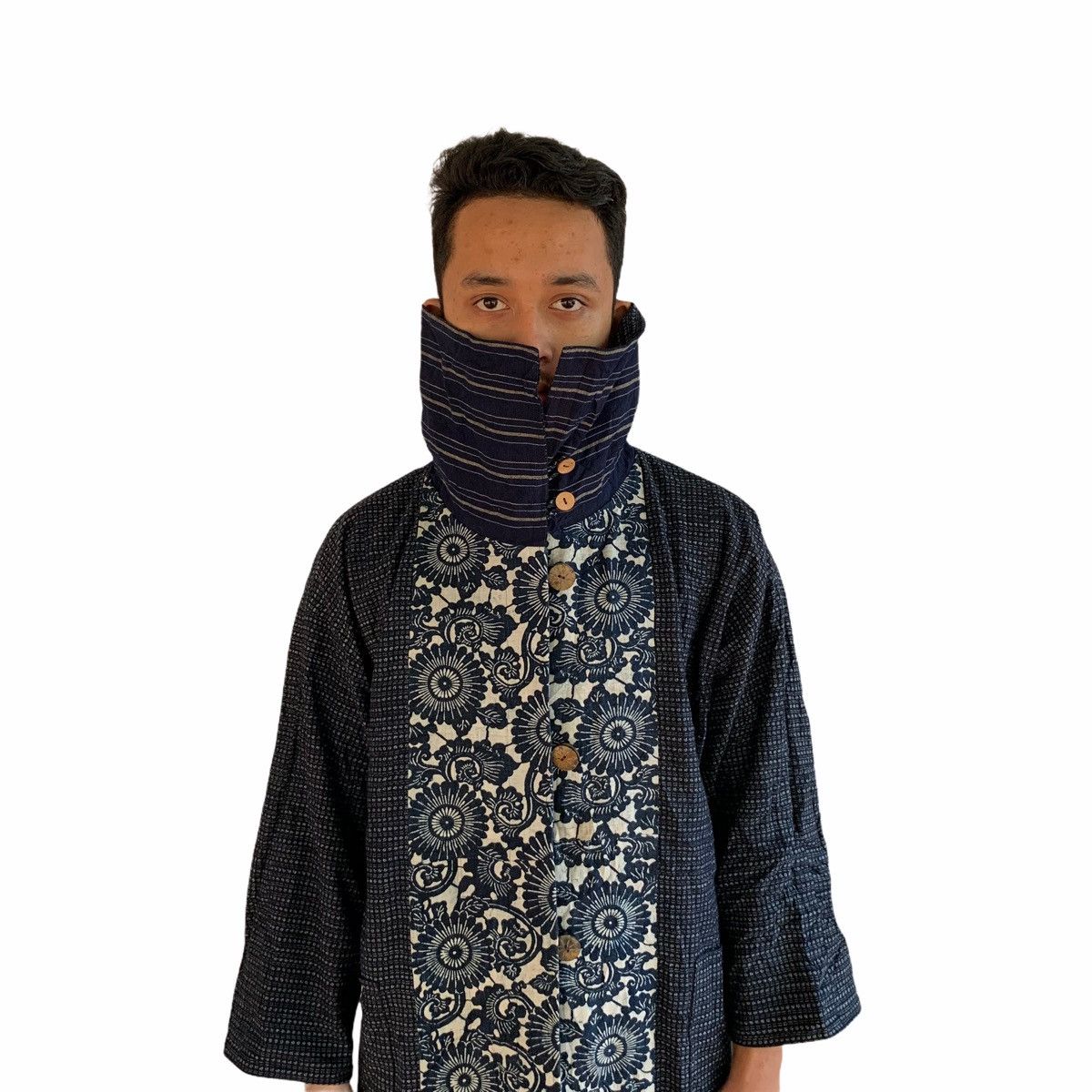 Japanese Brand Japan Indigo Kimono Styled Reversible Long Jacket Size US L / EU 52-54 / 3 - 6 Thumbnail