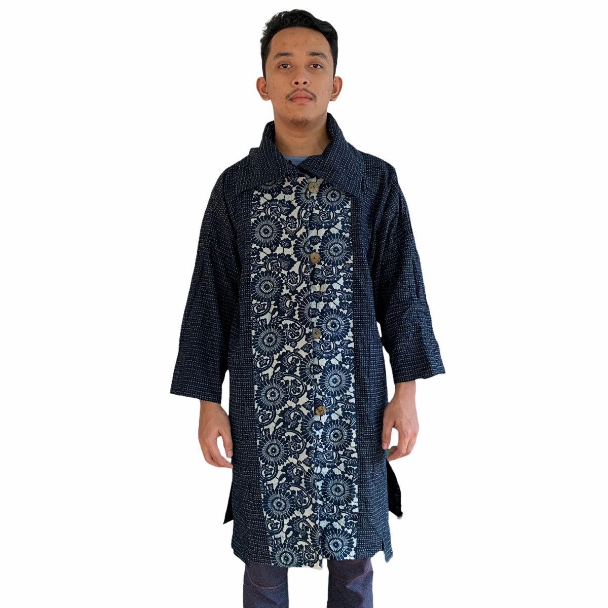 Japanese Brand Japan Indigo Kimono Styled Reversible Long Jacket Size US L / EU 52-54 / 3 - 3 Thumbnail