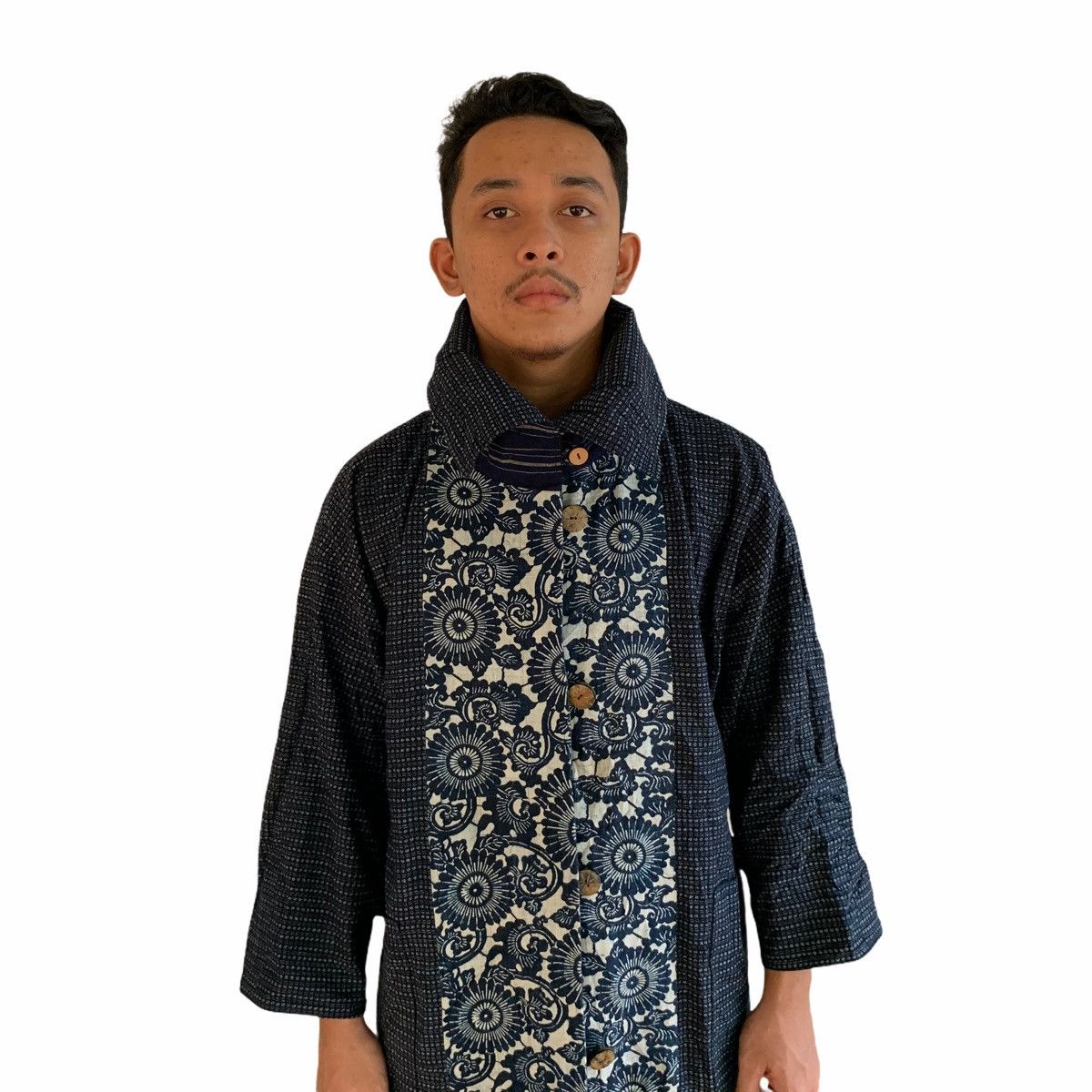 Japanese Brand Japan Indigo Kimono Styled Reversible Long Jacket Size US L / EU 52-54 / 3 - 5 Thumbnail