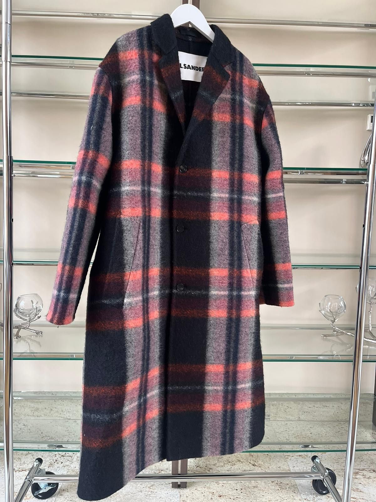 Jil Sander Long Tartan Wool Coat in Tartan / Multicolor Size US M / EU 48-50 / 2 - 3 Thumbnail