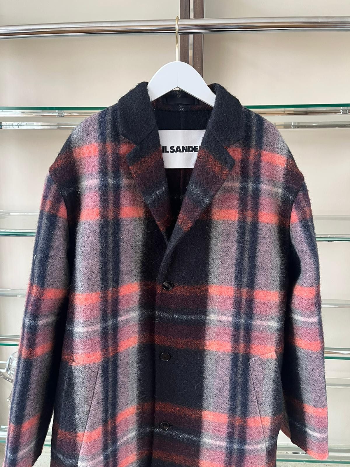 Jil Sander Long Tartan Wool Coat in Tartan / Multicolor Size US M / EU 48-50 / 2 - 10 Thumbnail