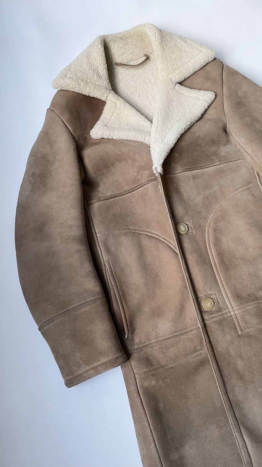 Maison Margiela Early 2000’s Tan Shearling Overcoat Size US M / EU 48-50 / 2 - 6 Thumbnail