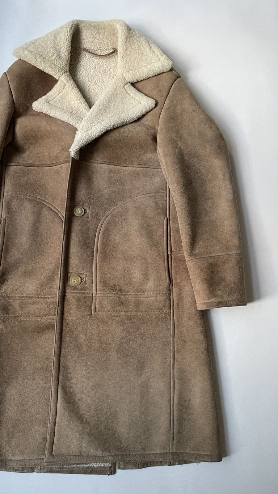 Maison Margiela Early 2000’s Tan Shearling Overcoat Size US M / EU 48-50 / 2 - 5 Thumbnail